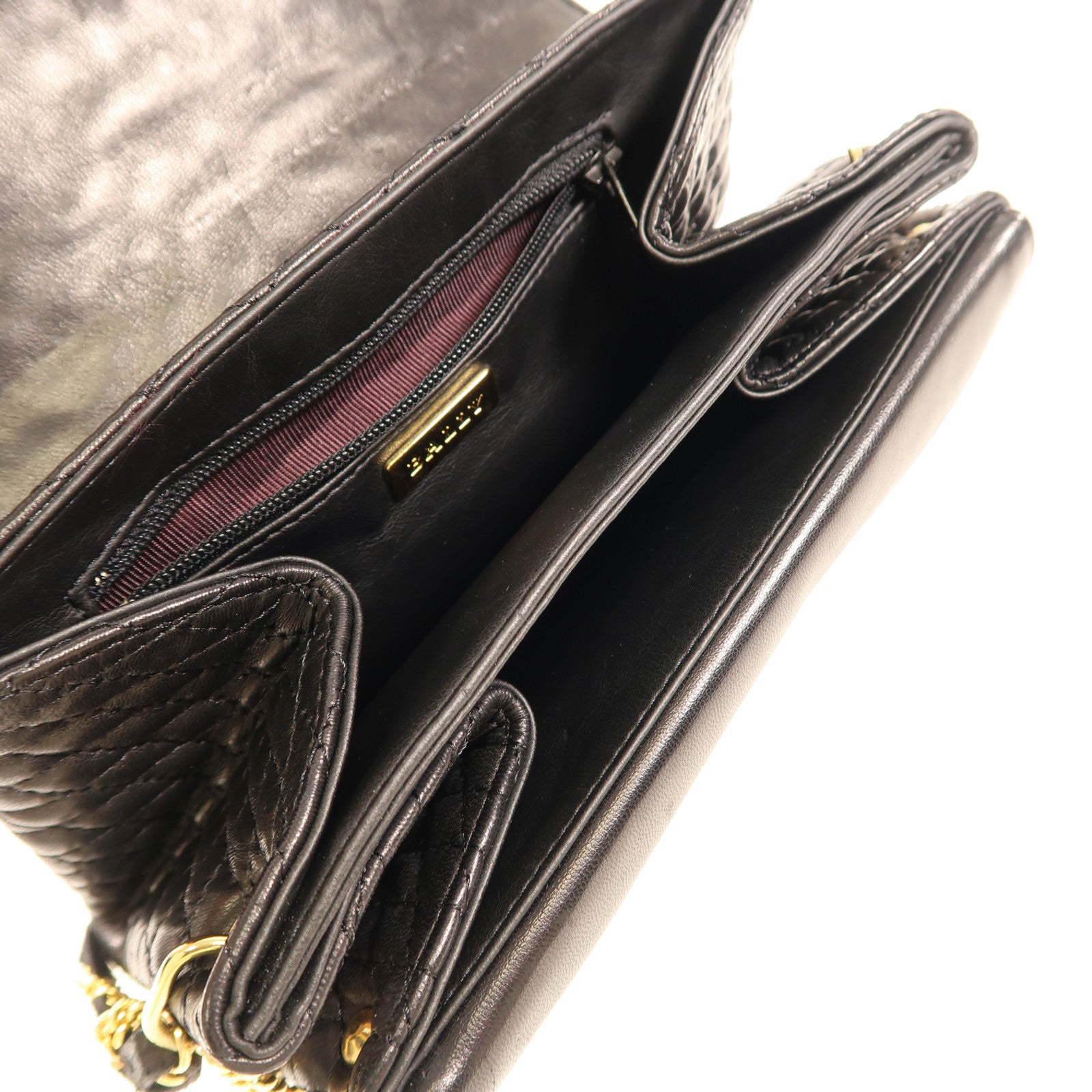 BALLY 羊皮皮革金扣Chain Shoulder Bag鏈帶肩背袋