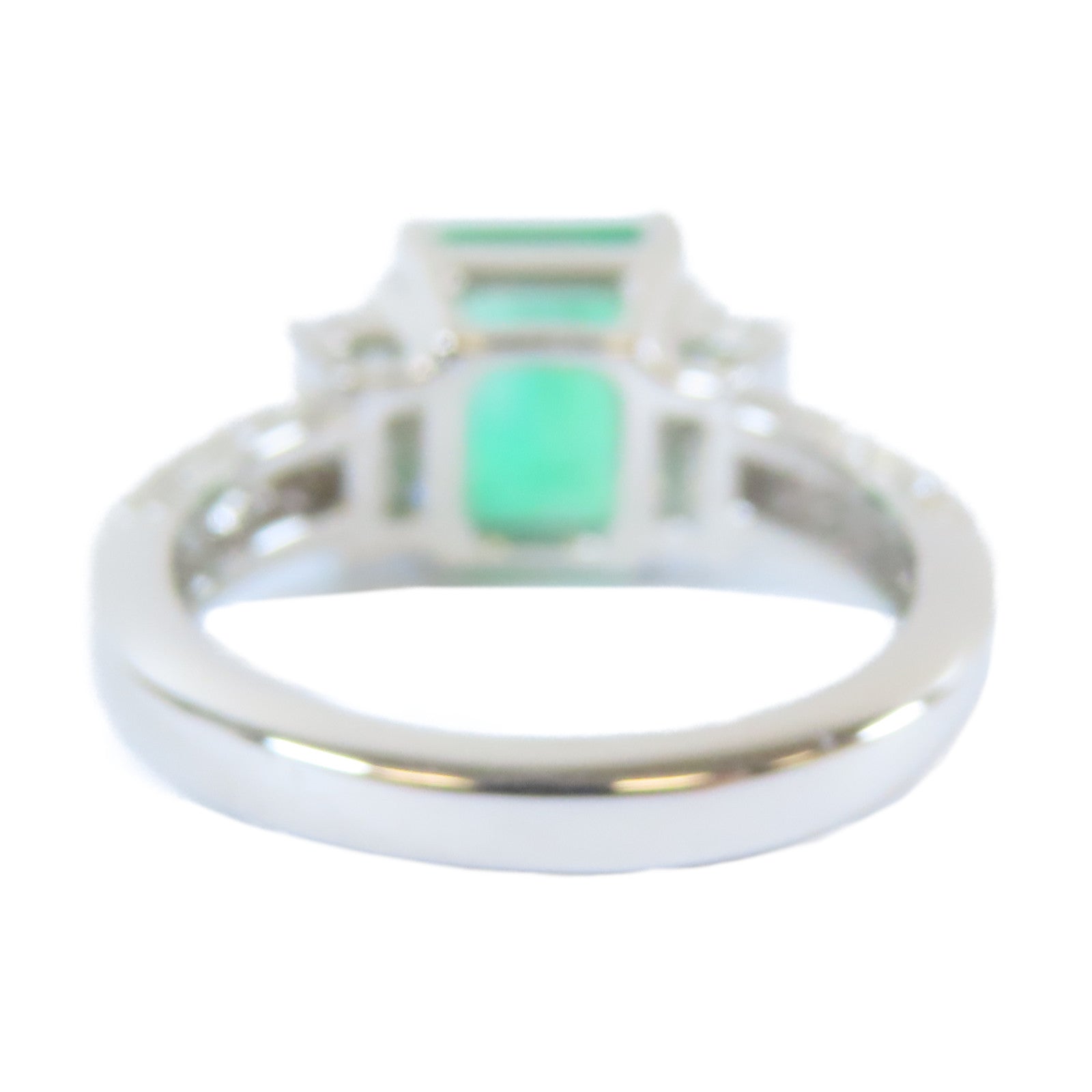 JEWELRY 【激減優惠】PT950白金Ring2.40ct綠寶石/0.80ct鑽石戒指US#6