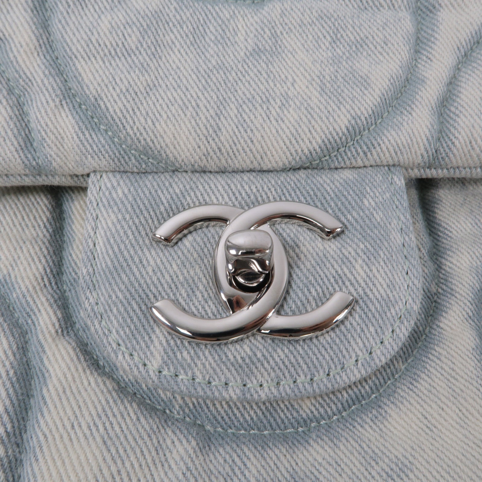 CHANEL 牛仔布Chain Shoulder鏈帶肩背袋