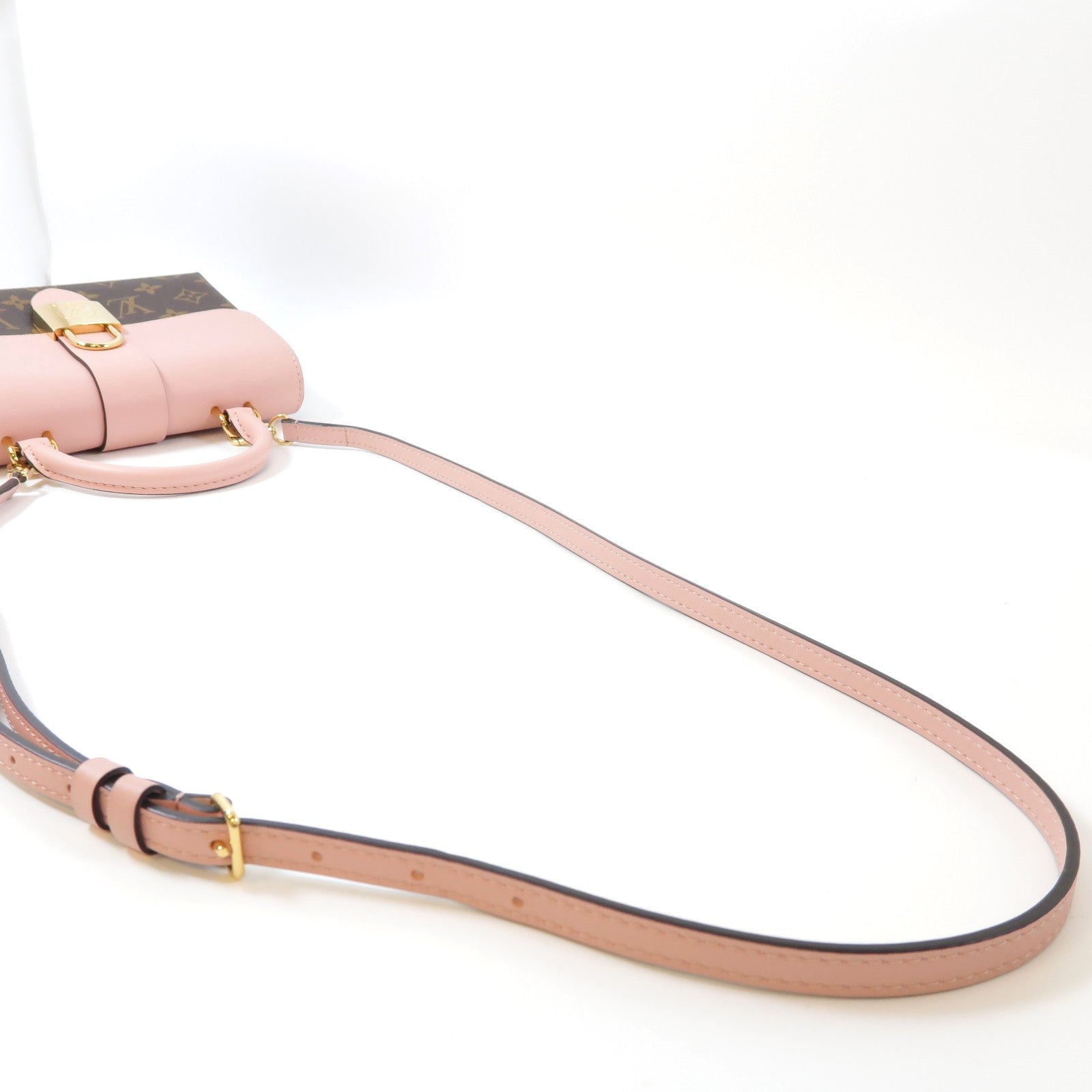 LOUIS VUITTON Monogram Locky BB GHW 手挽肩背兩用袋粉紅色/啡色