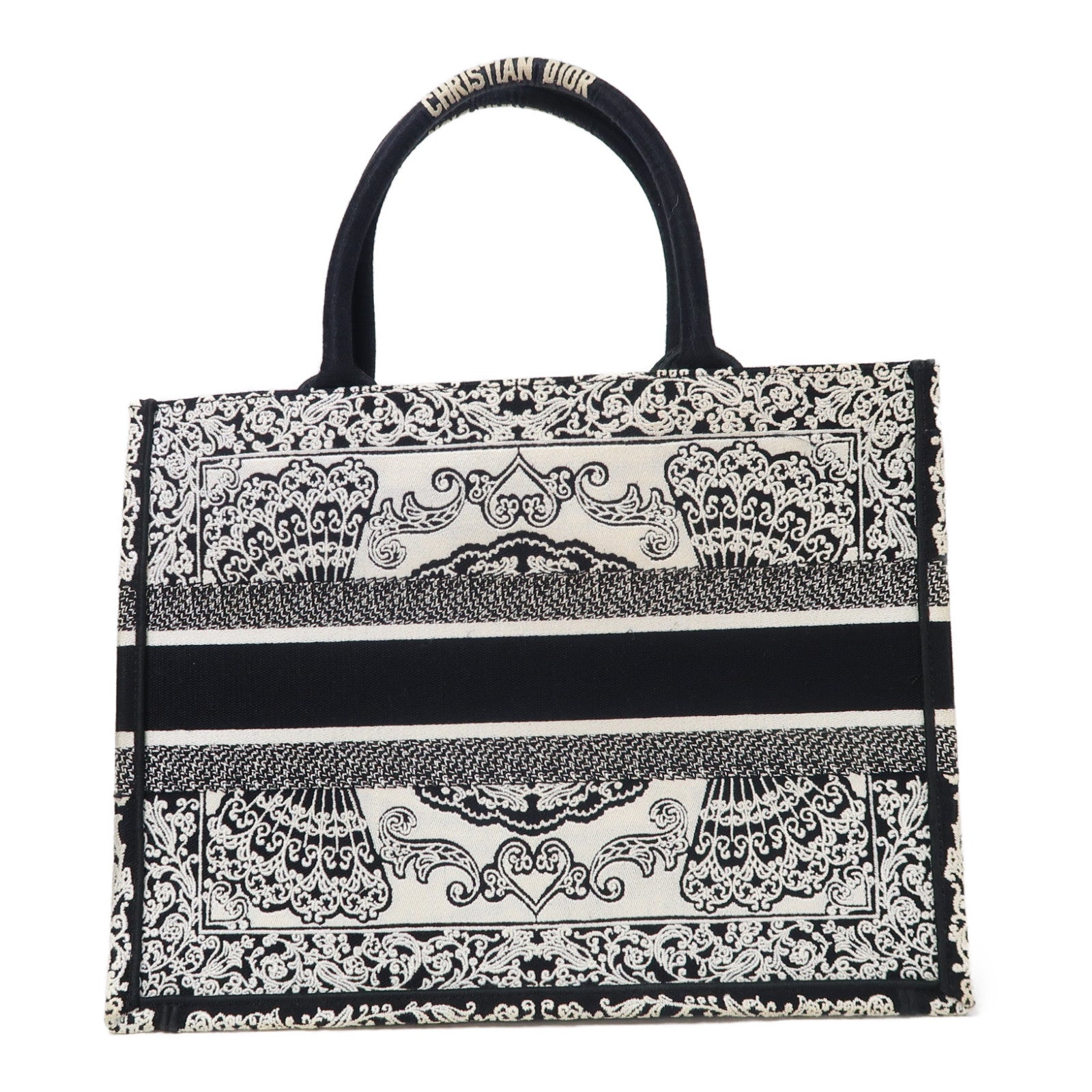 Dior 帆布Book Tote Medium手挽袋黑色/白色