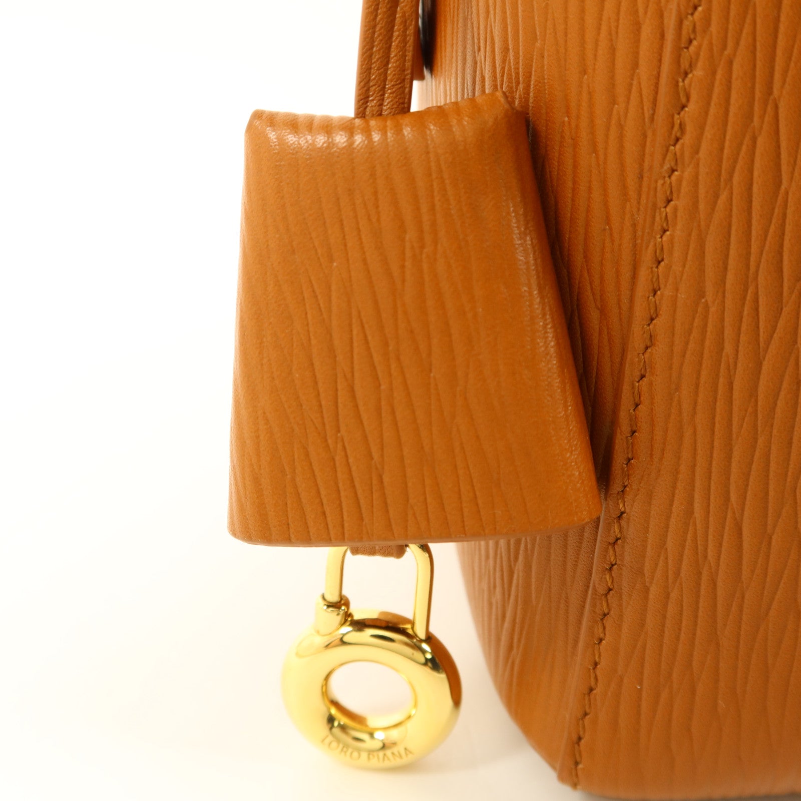 Loro Piana 牛皮皮革Extra Bag L27金扣肩背袋