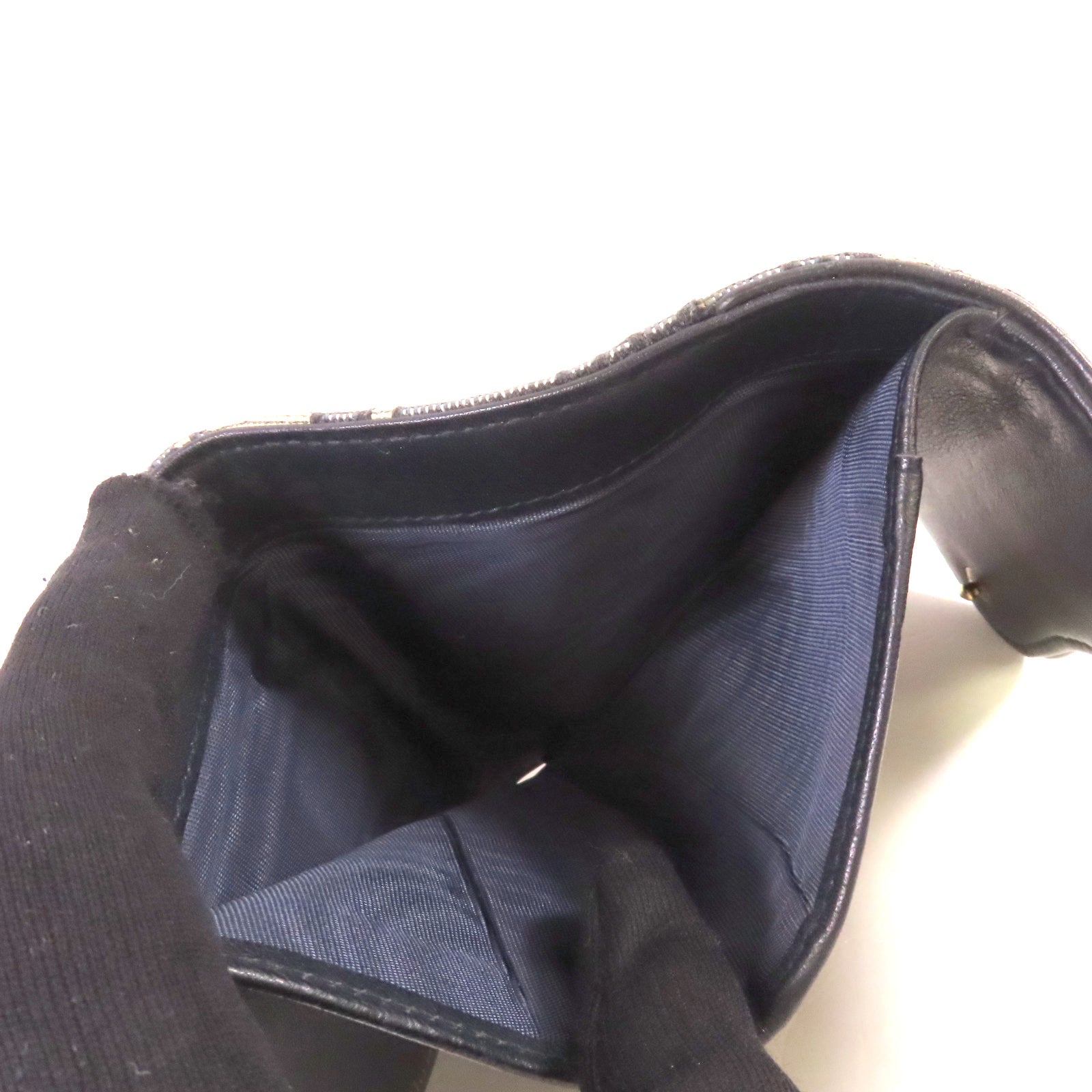 Dior Oblique帆布Short Wallet金扣短錢包藍色