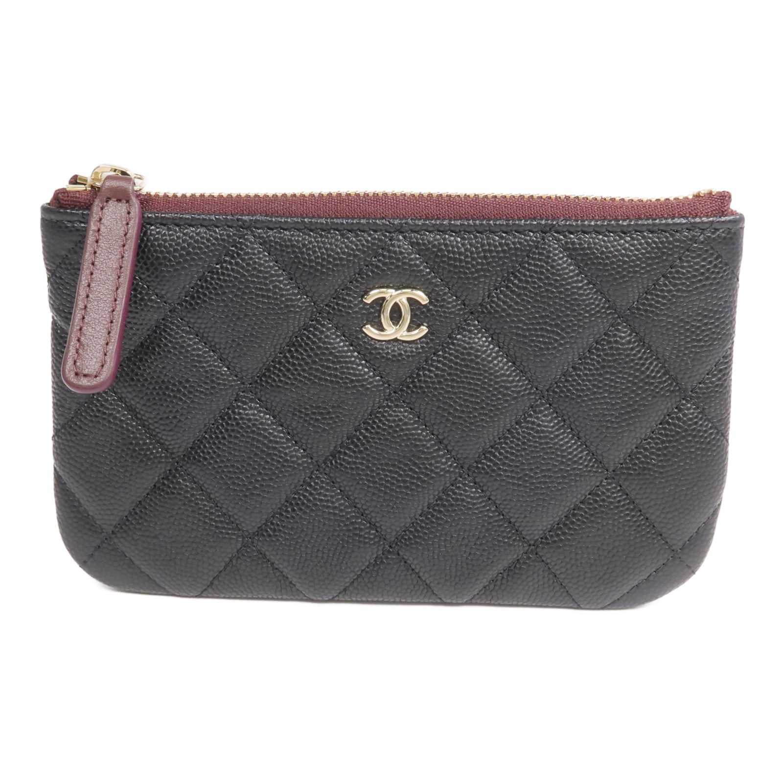 CHANEL 牛皮皮革Mini Pouch金扣手拿包
