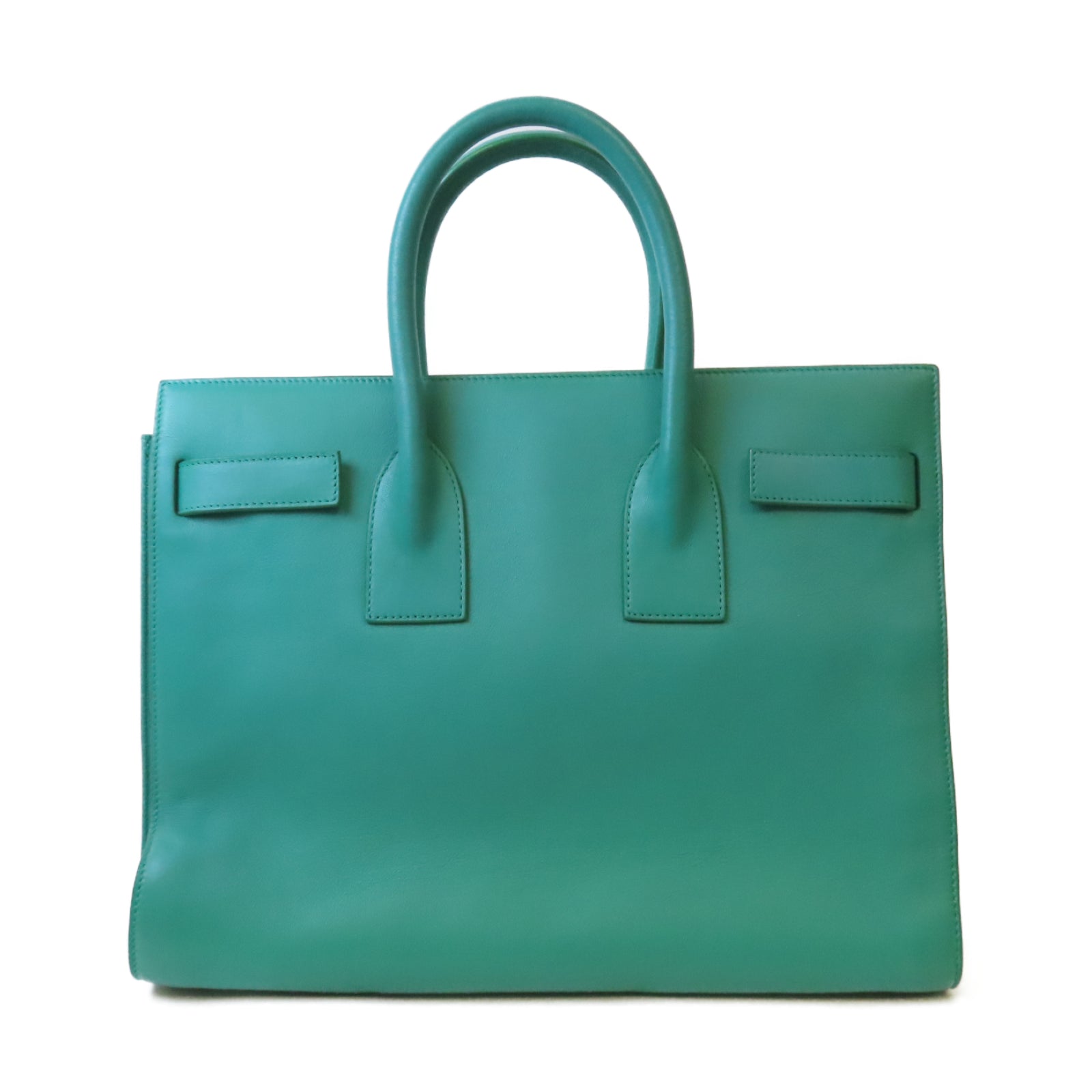 SAINT LAURENT 【激減優惠】牛皮皮革Sac De Jour Bag金扣手挽肩背兩用袋綠色