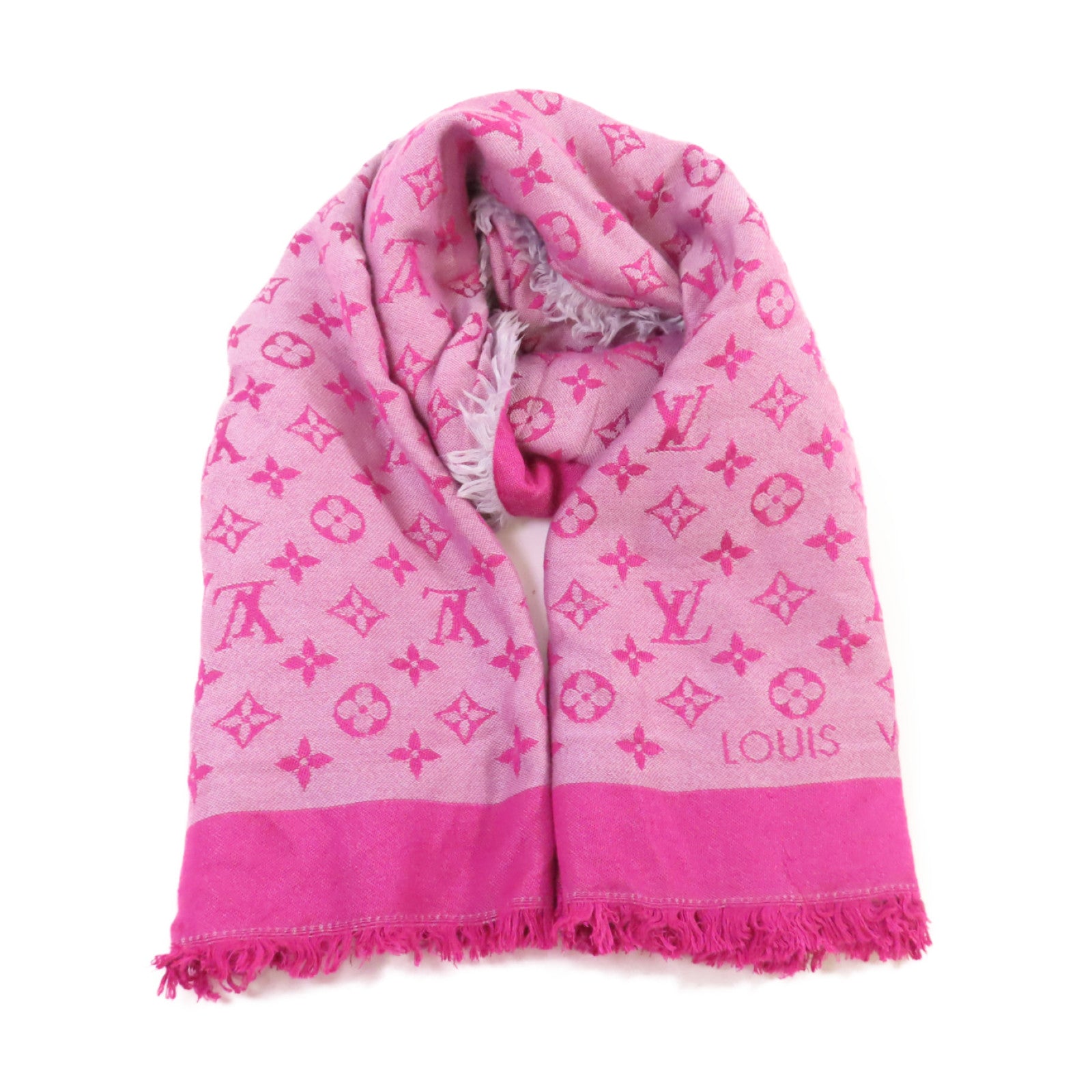 LOUIS VUITTON 【激減優惠】絲質/羊毛Scarf絲巾粉紅色