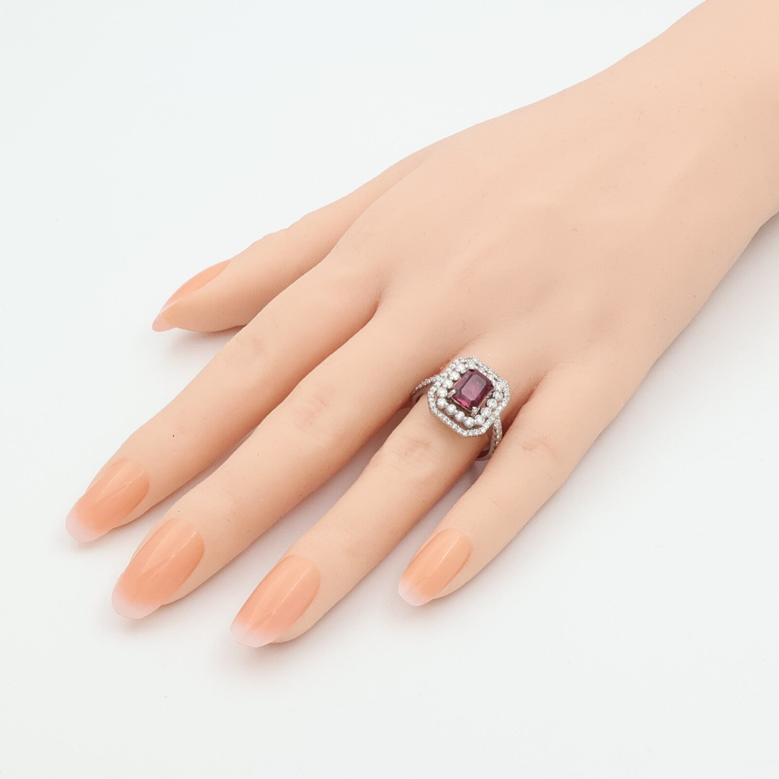 JEWELRY PT900鉑金/紅寶石Ruby鑽石戒指
