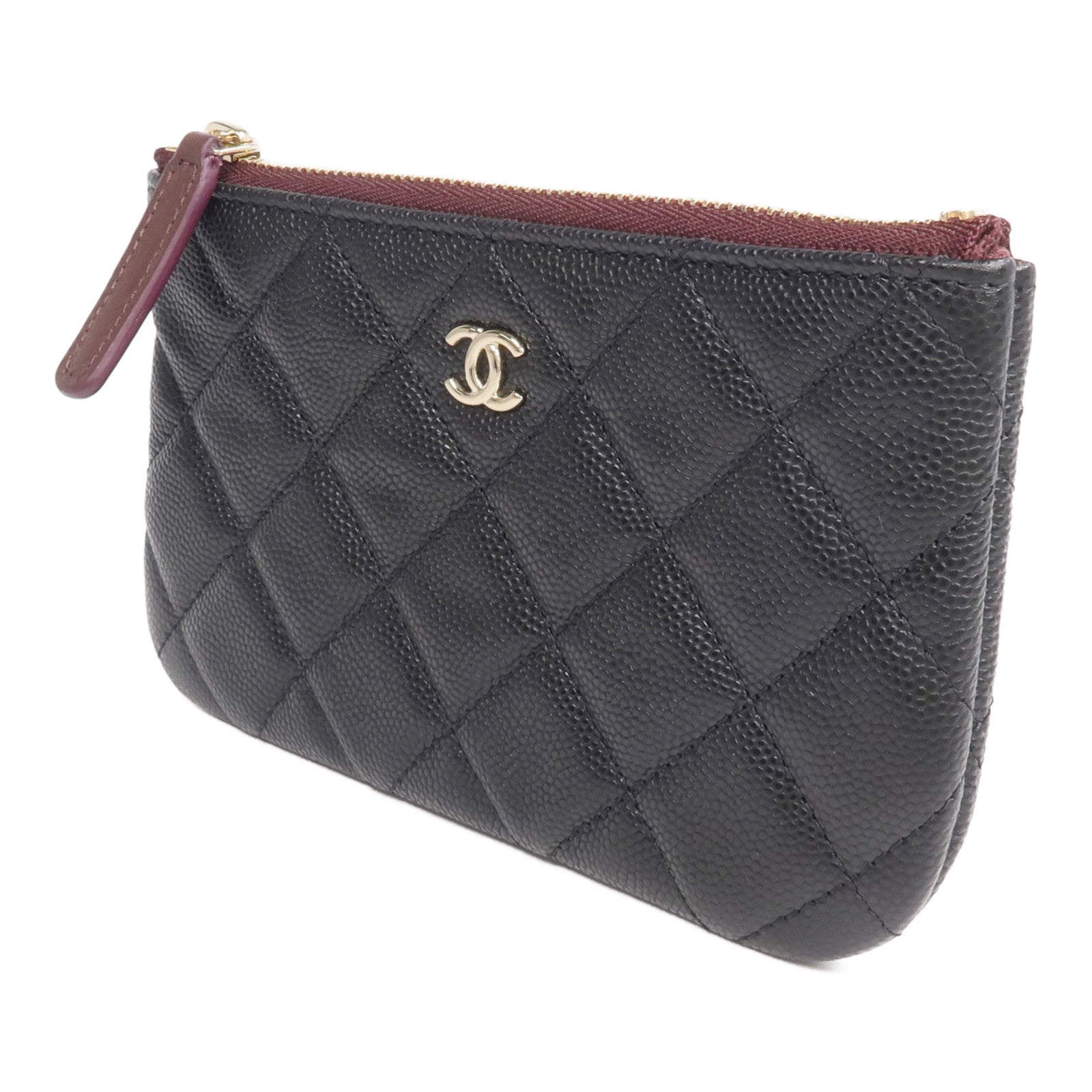 CHANEL 牛皮皮革Mini Pouch金扣手拿包