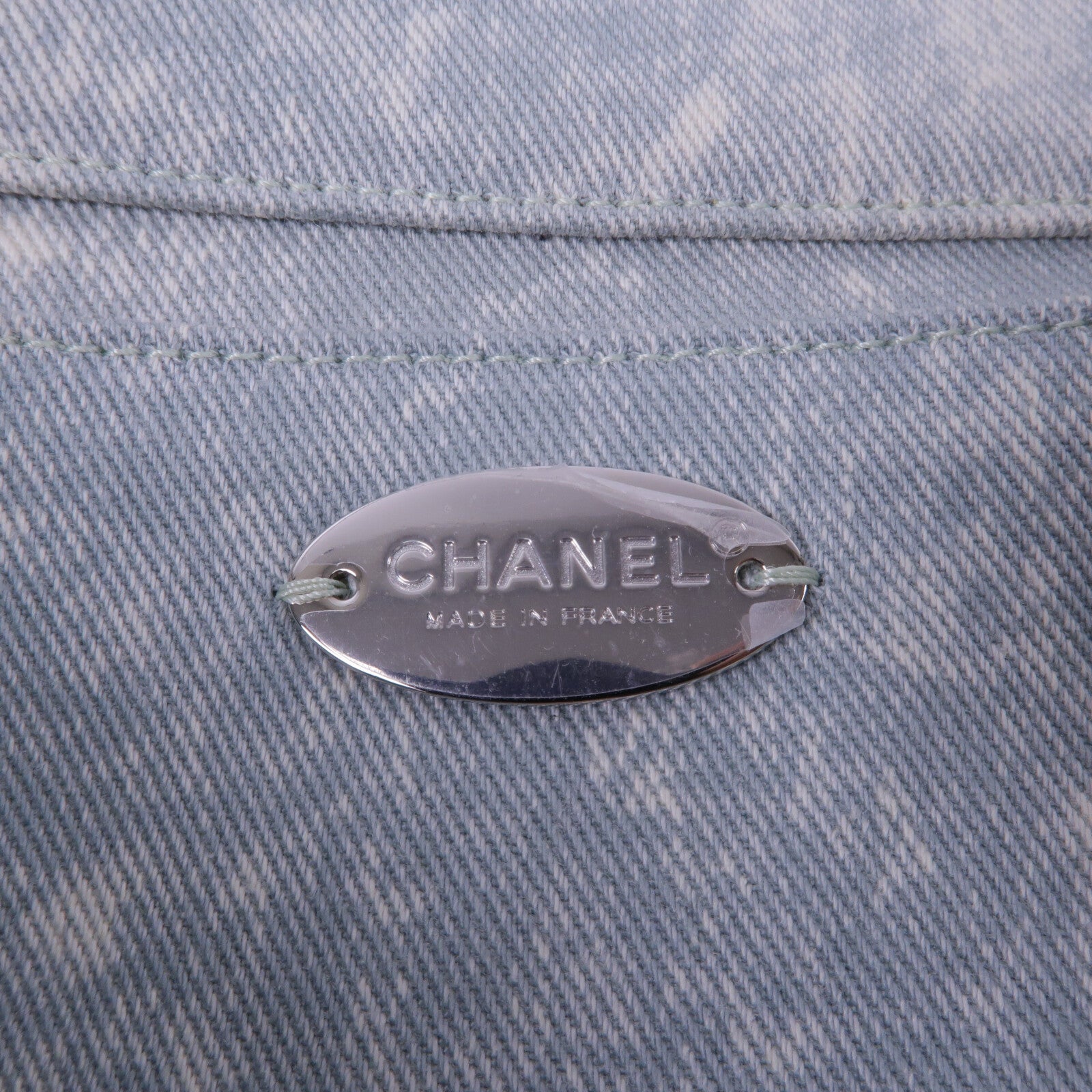 CHANEL 牛仔布Chain Shoulder鏈帶肩背袋