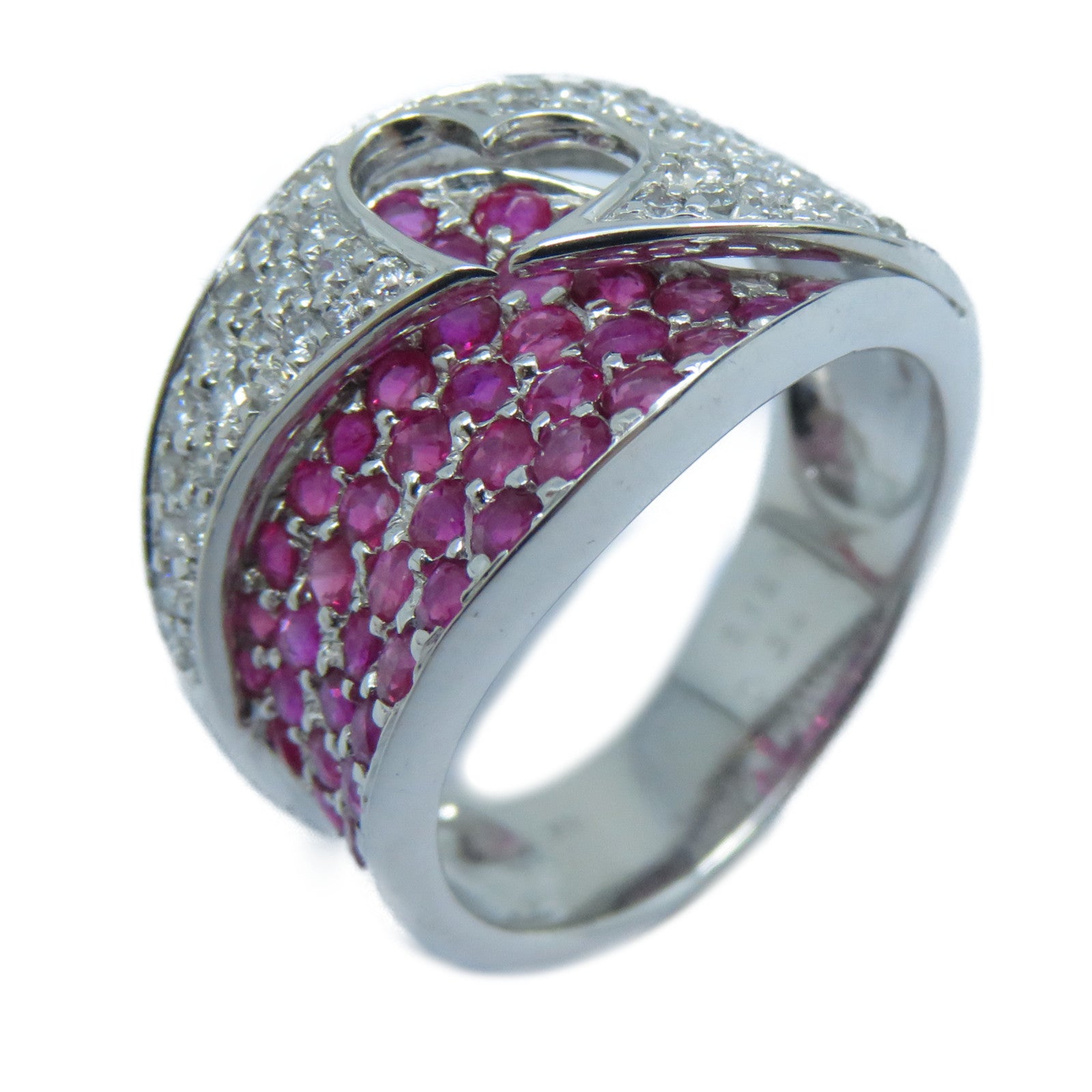 JEWELRY 【激減優惠】18K白金Ruby Diamond Ring2.12ct紅寶石/0.52ct鑽石戒指US#6