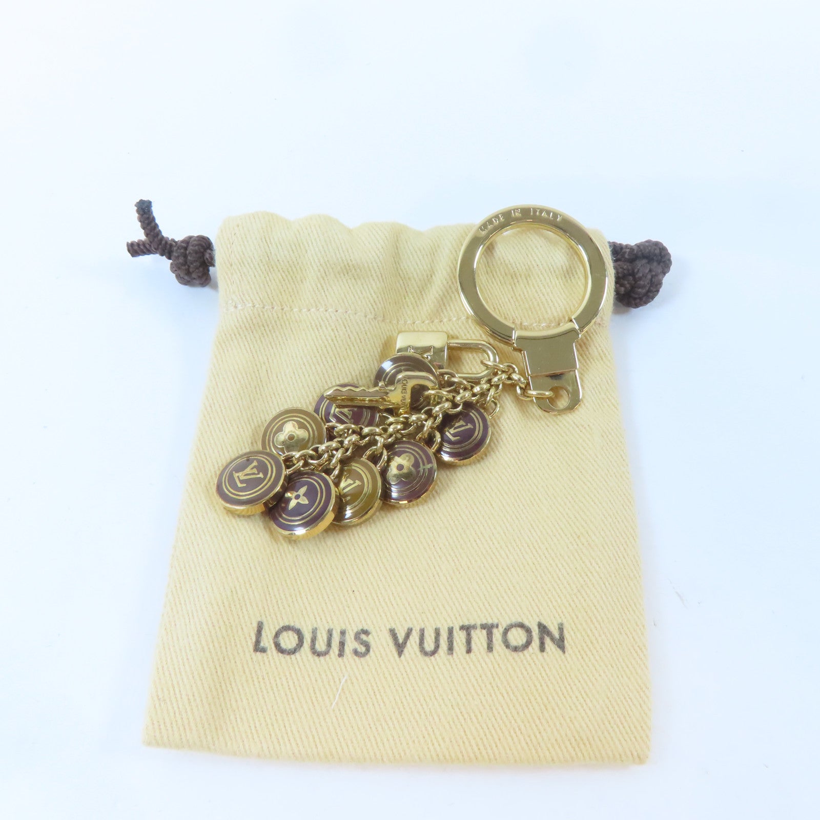 LOUIS VUITTON 金屬Charm掛飾金色/啡色