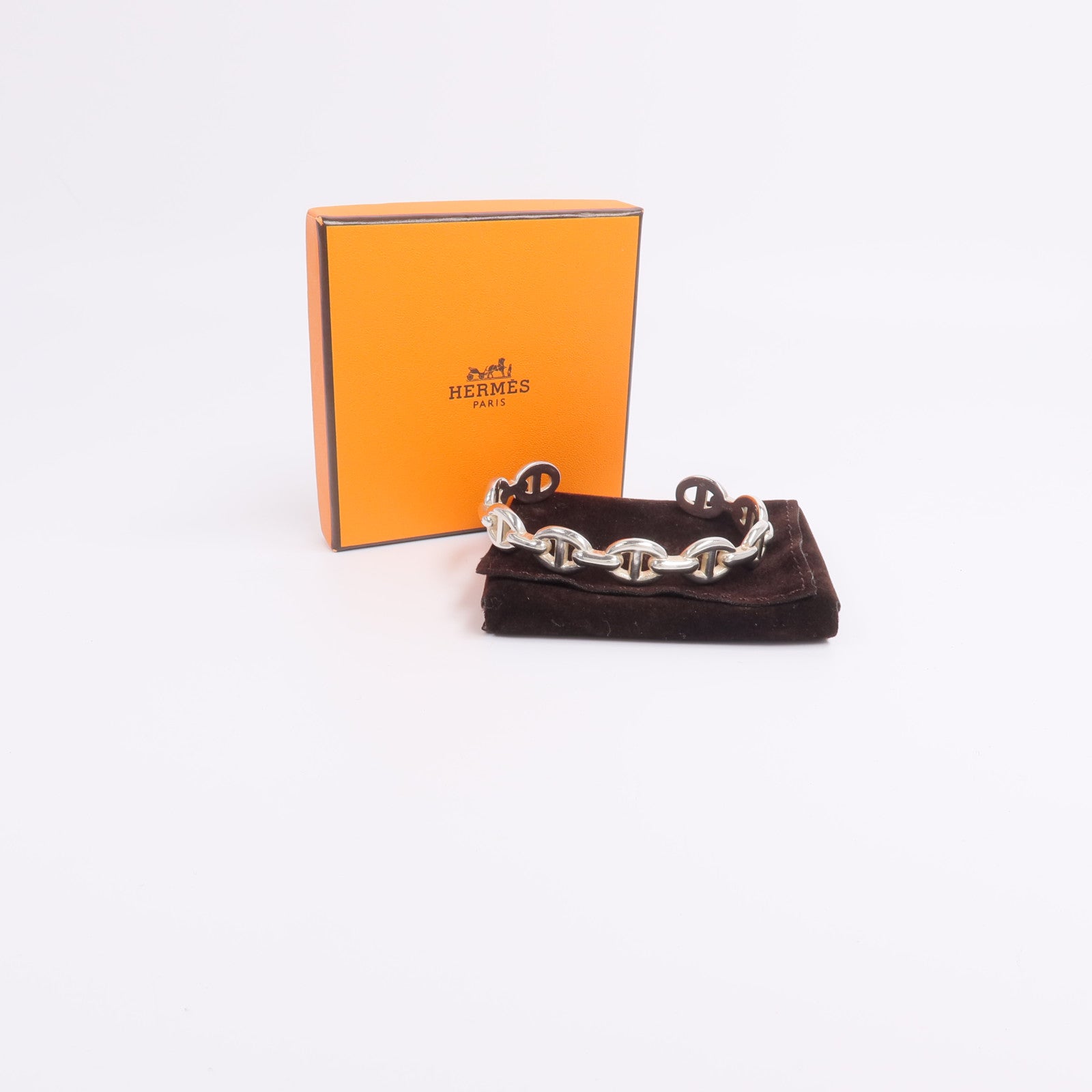 HERMES 925純銀Chain d'Ancre Enchainee Bracelet手鐲