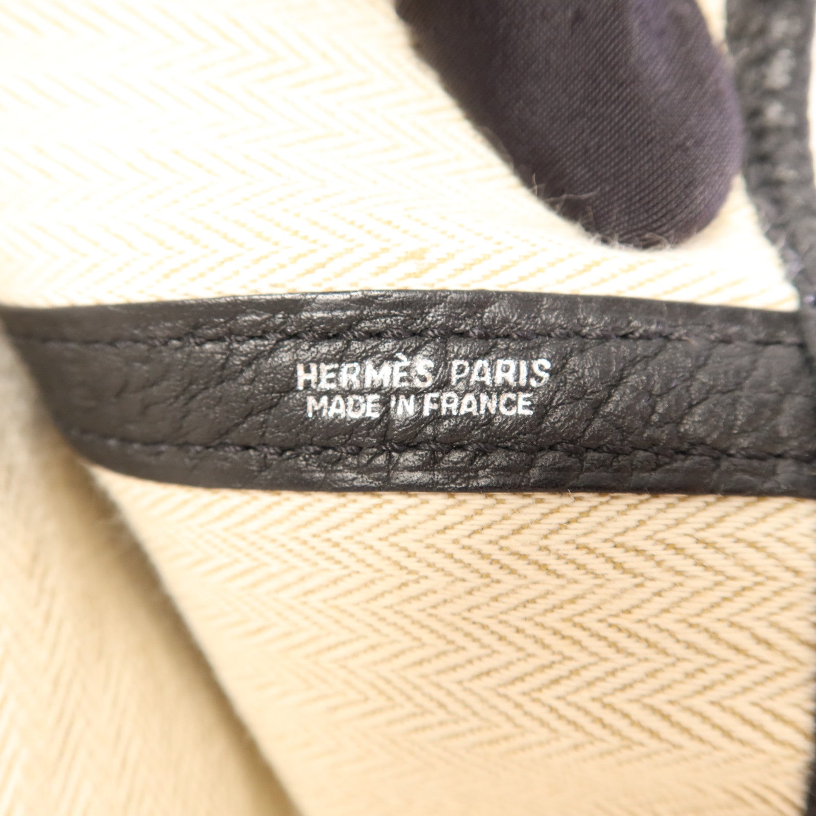 HERMES Negonda皮革Garden Party PM銀扣手挽袋Noir