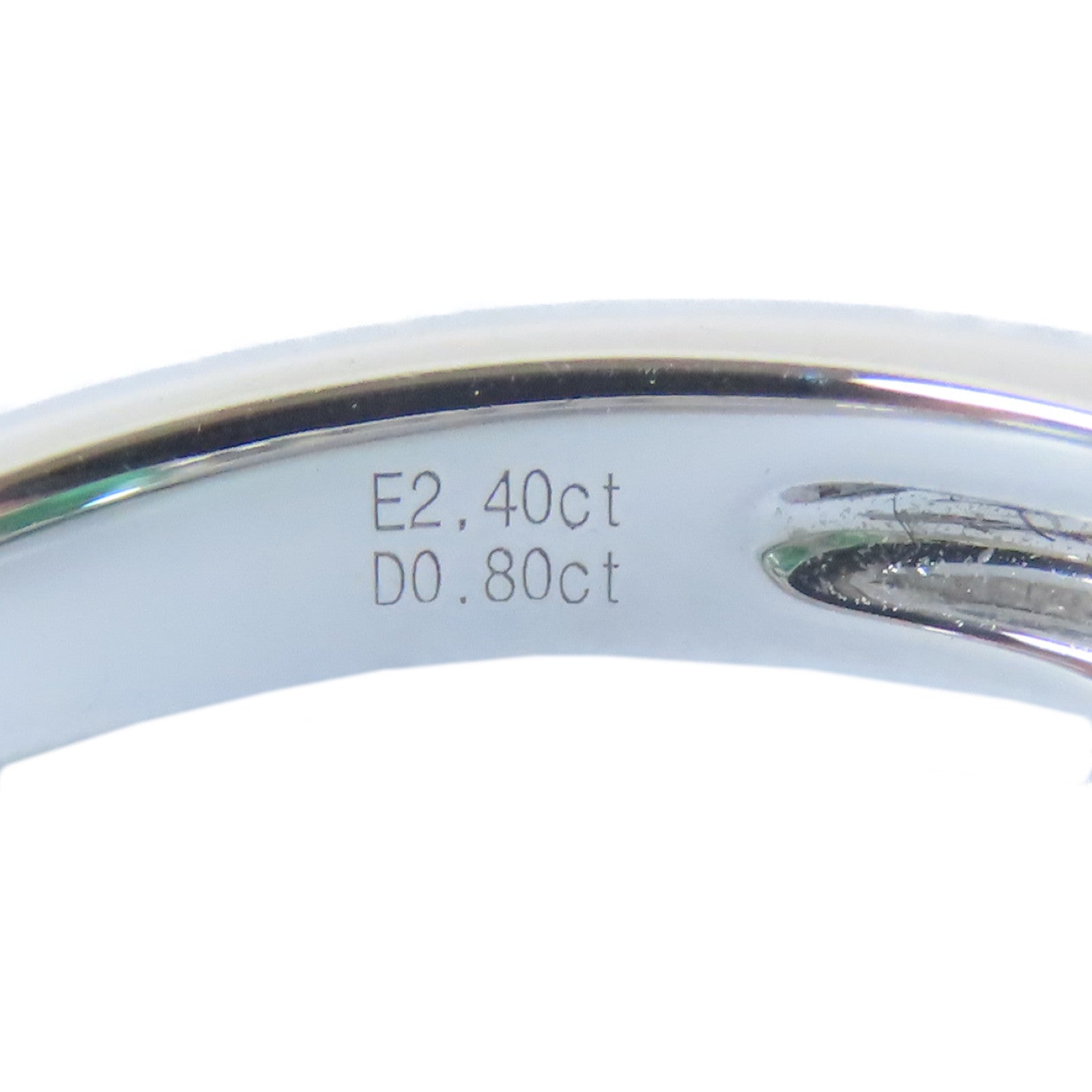 JEWELRY 【激減優惠】PT950白金Ring2.40ct綠寶石/0.80ct鑽石戒指US#6