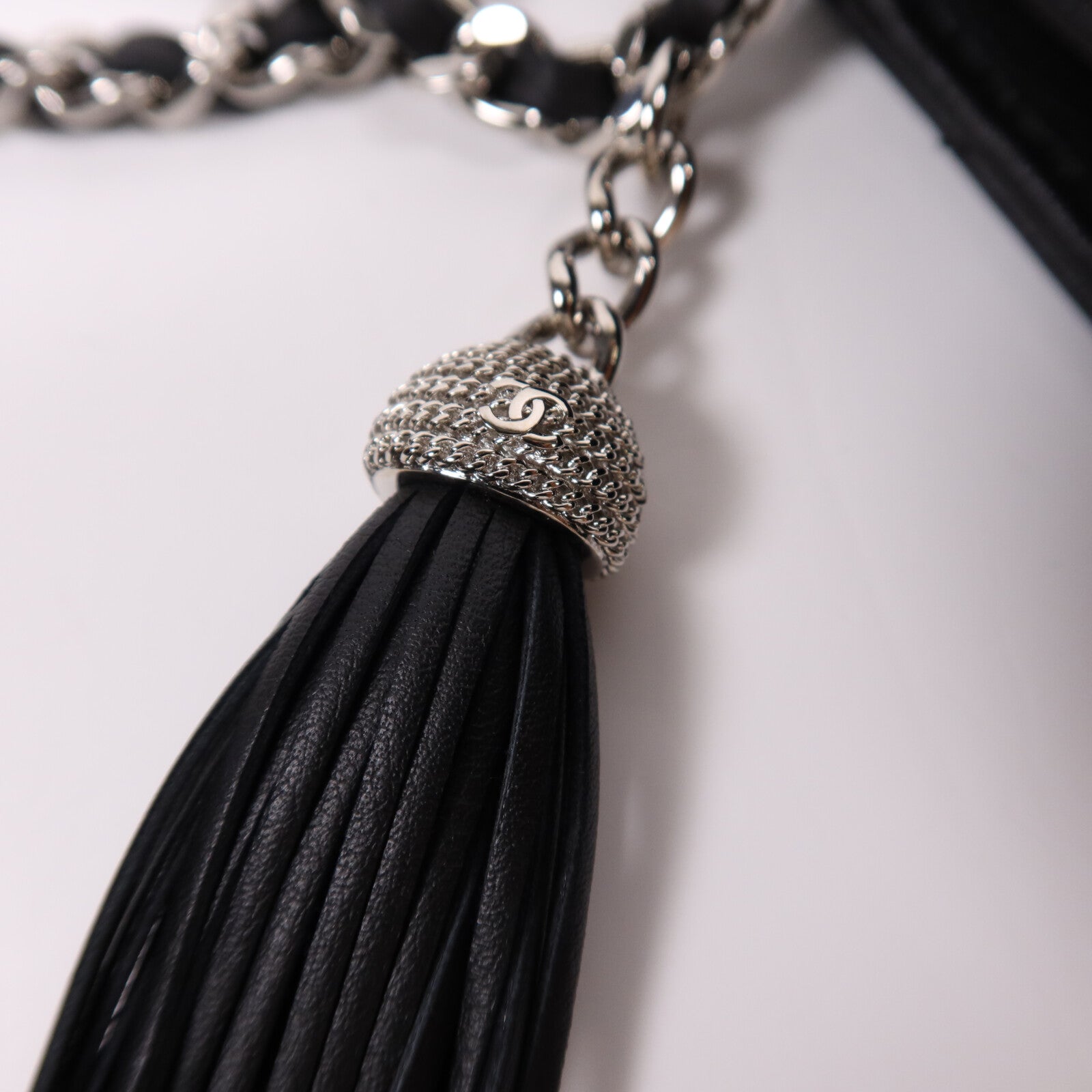 CHANEL 羊皮皮革WOC Wallet On Chain銀扣鏈帶肩背袋