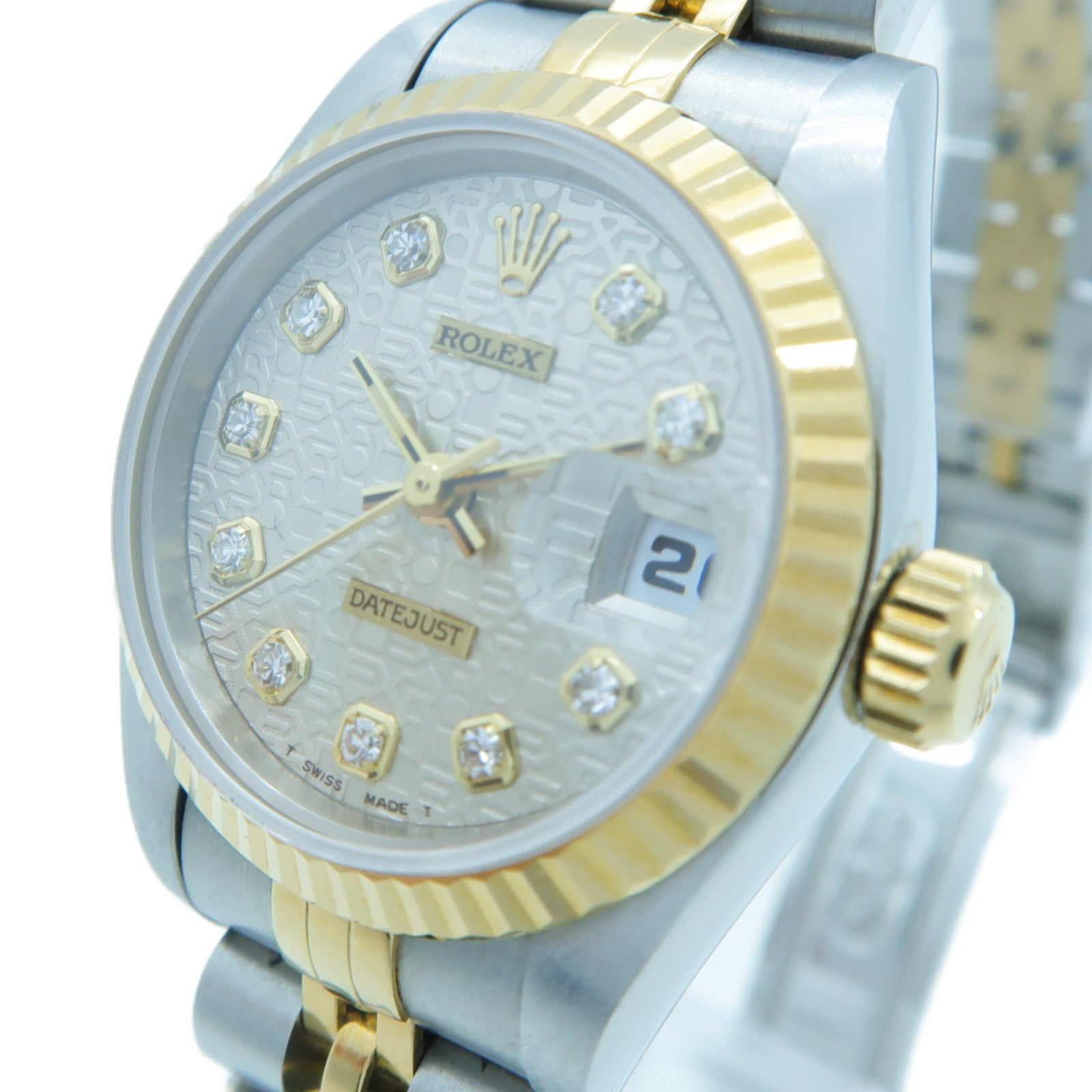 ROLEX Datejust 18K玫瑰金/不鏽鋼手錶自動機芯銀色