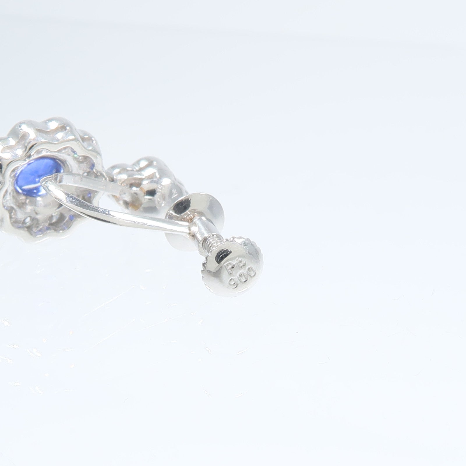 JEWELRY 【激減優惠】PT900鉑金Sapphire Diamond Earrings藍寶石/鑽石耳環