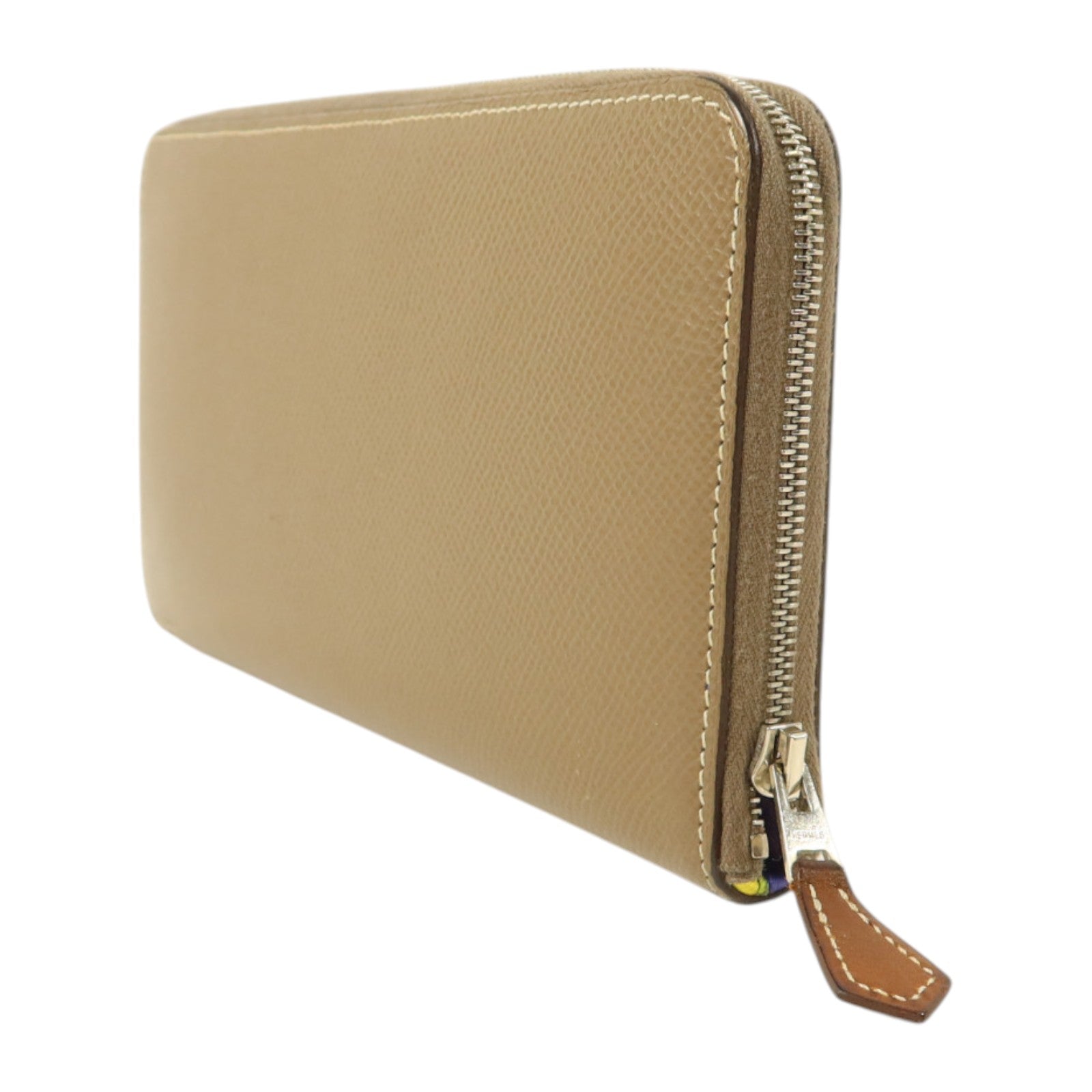 HERMES Epsom皮革Silk in Azap Long Wallet銀扣長錢包Etoupe