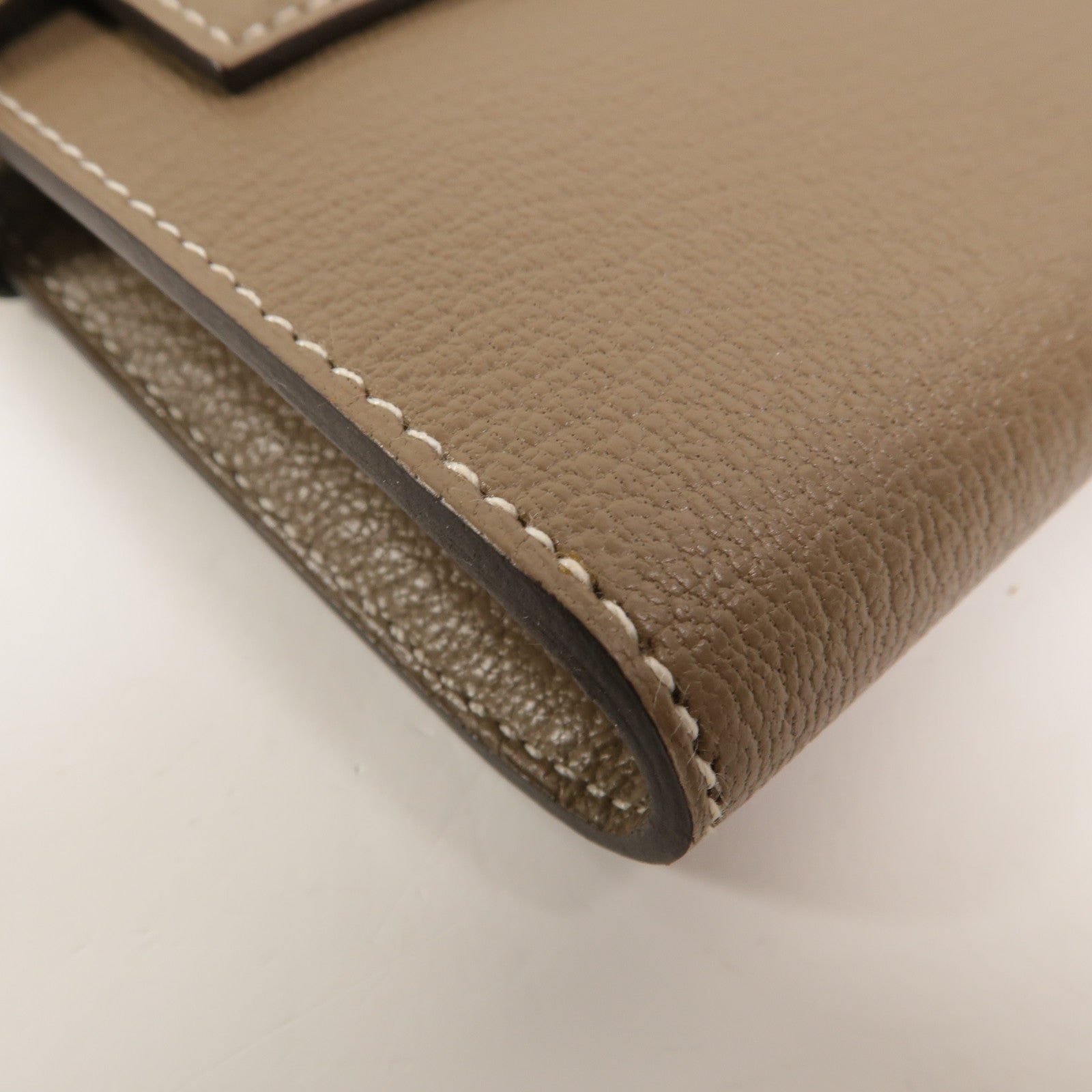 HERMES Chevre皮革Kelly Wallet長錢包Etoupe