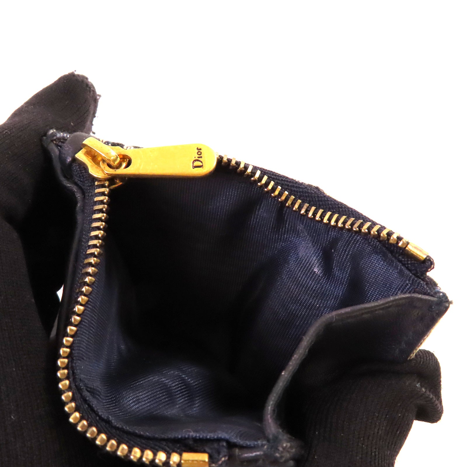 Dior Oblique帆布Short Wallet金扣短錢包藍色