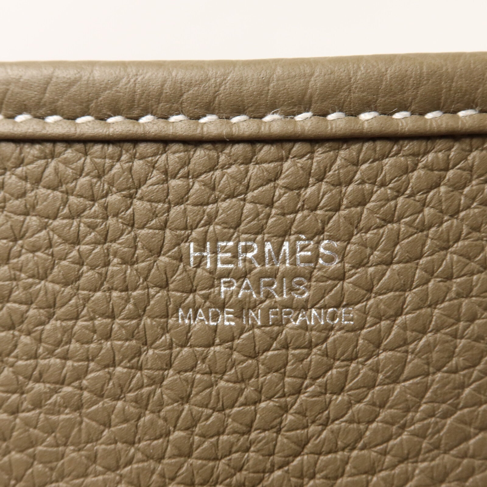 HERMES Clemence皮革Evelyne PM肩背袋Etoupe