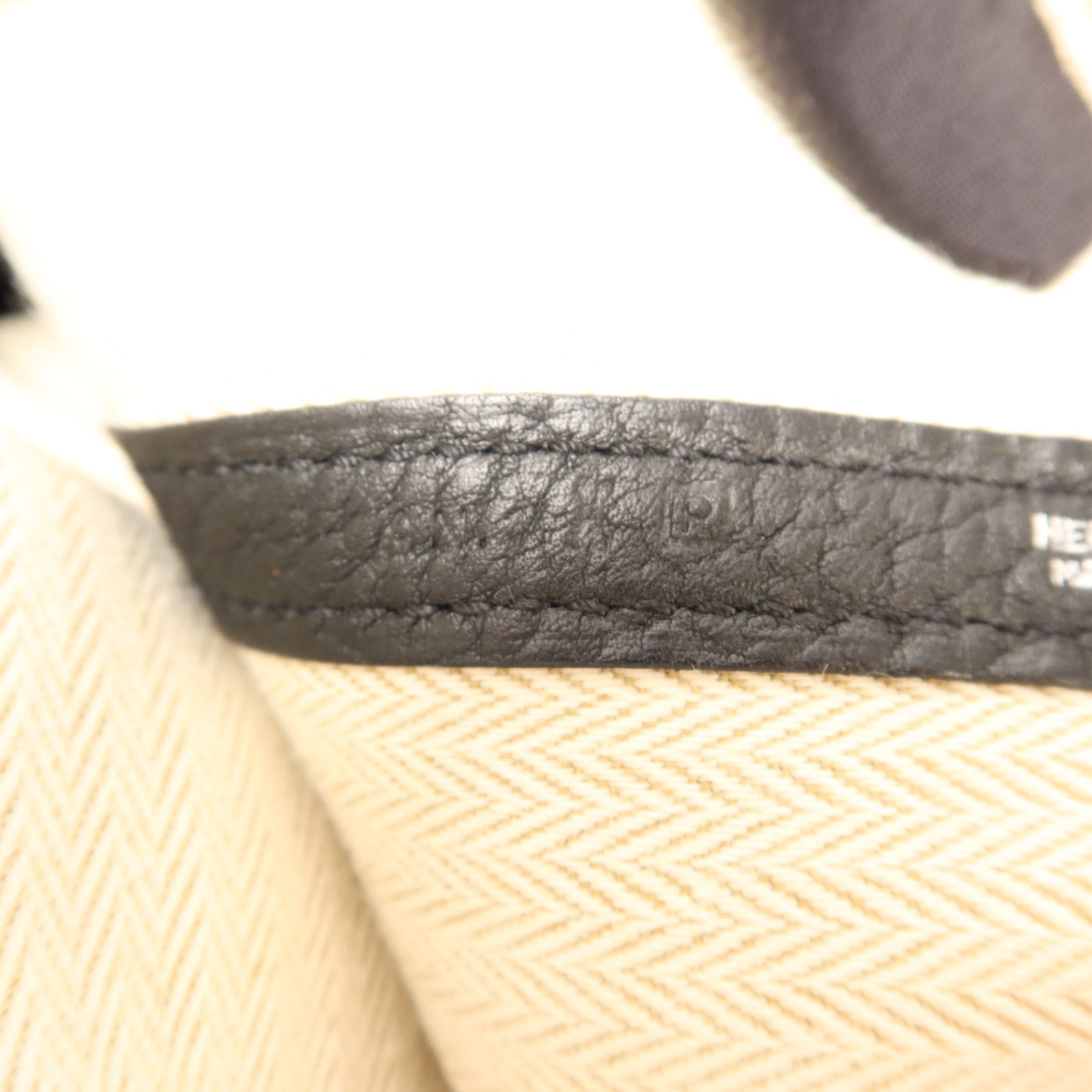 HERMES Negonda皮革Garden Party PM銀扣手挽袋Noir