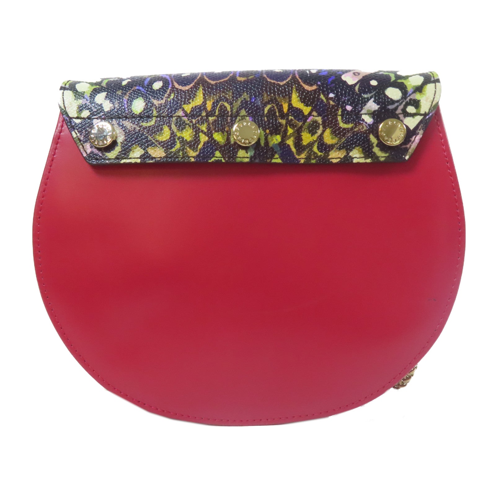Furla 【激減優惠】牛皮皮革Shoulder Bag金扣鏈帶肩背袋紅色
