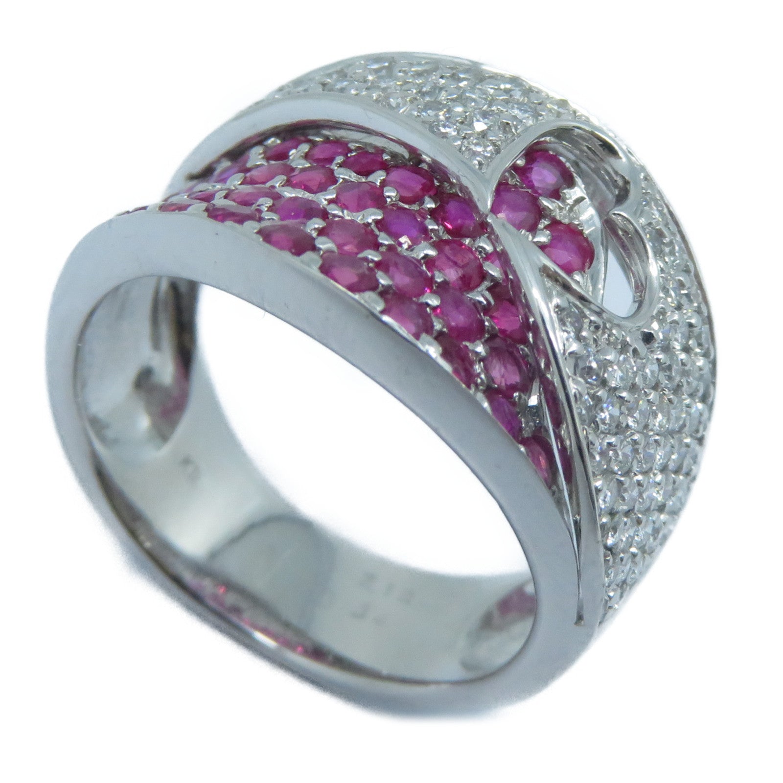 JEWELRY 【激減優惠】18K白金Ruby Diamond Ring2.12ct紅寶石/0.52ct鑽石戒指US#6