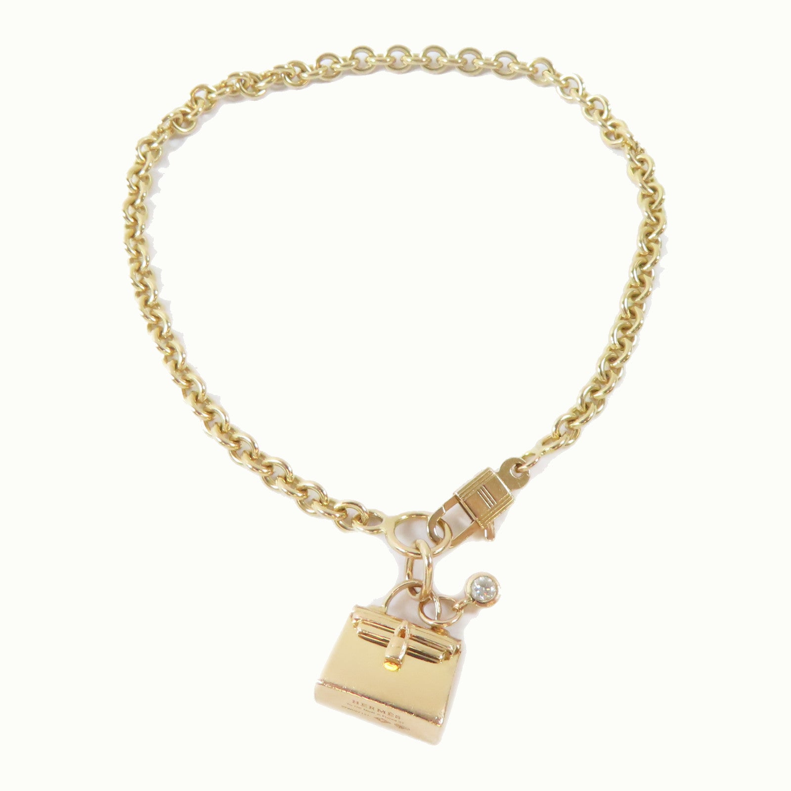 HERMES 【激減優惠】18K玫瑰金Kelly Bag Charm Bracelet手鏈