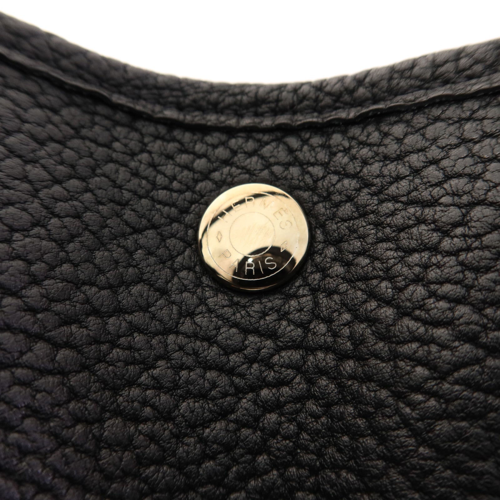 HERMES Negonda皮革Garden Party PM銀扣手挽袋Noir