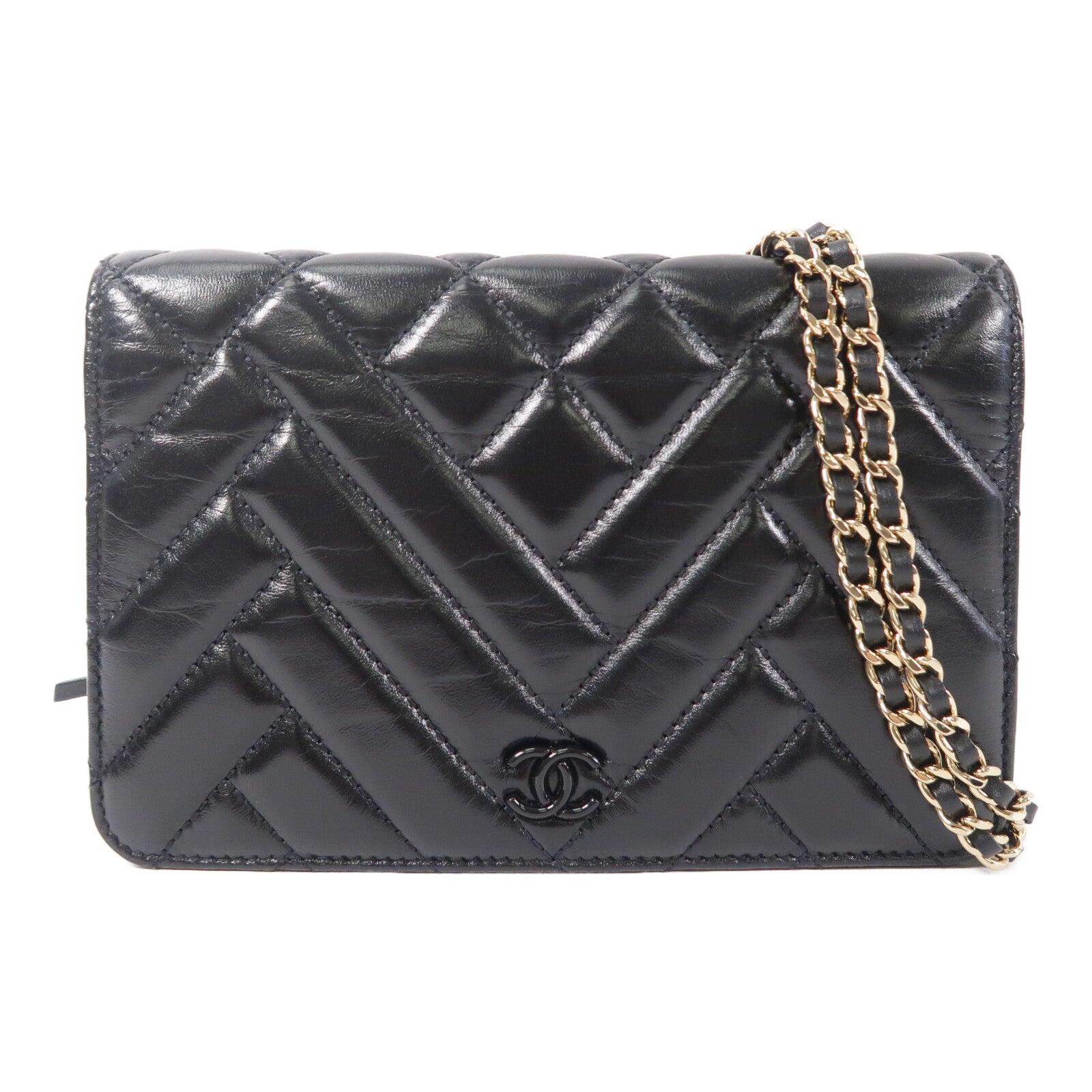CHANEL 羊皮皮革WOC Wallet On Chain鏈帶肩背袋