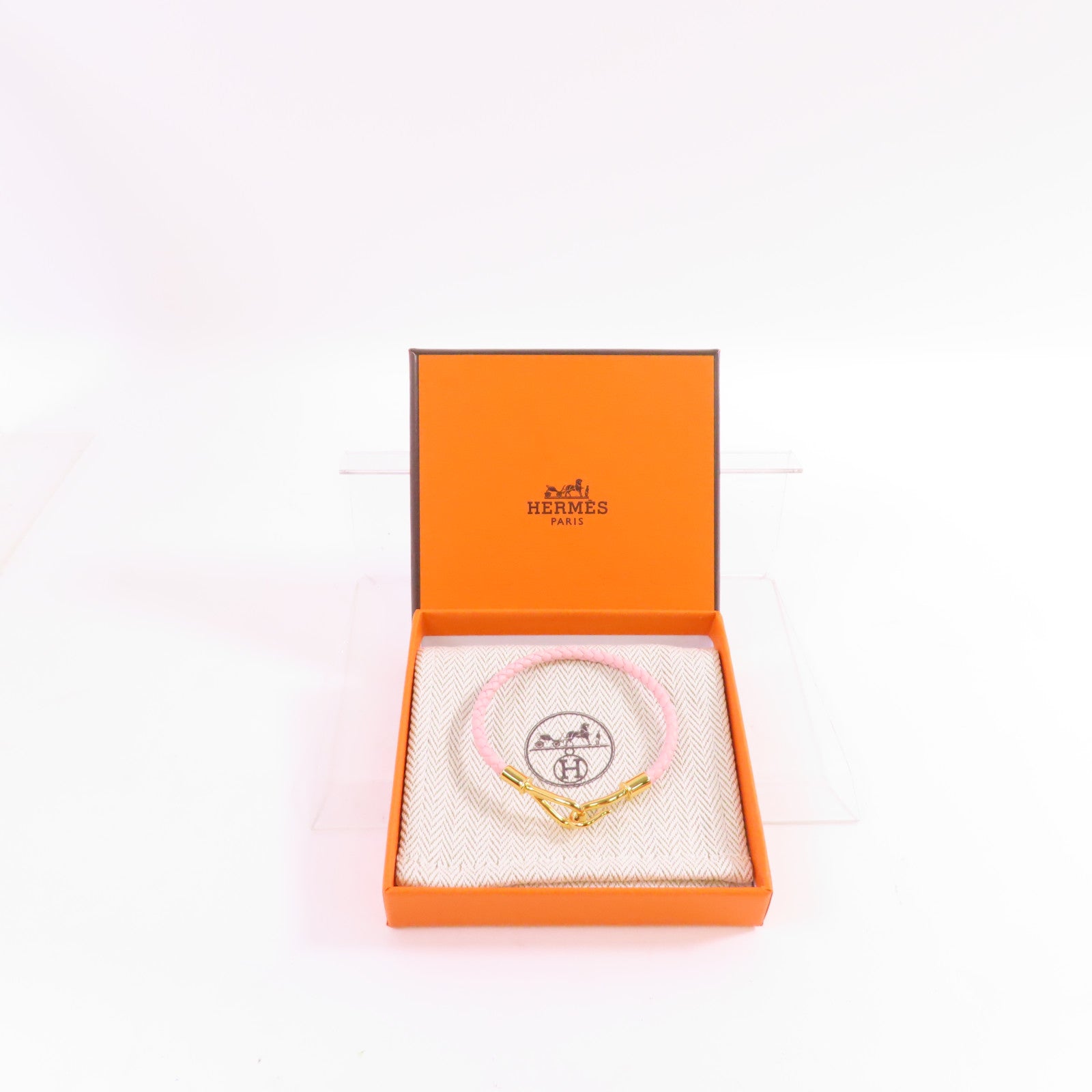 HERMES GHW Jumbo H Bracelet Swift leather Metal