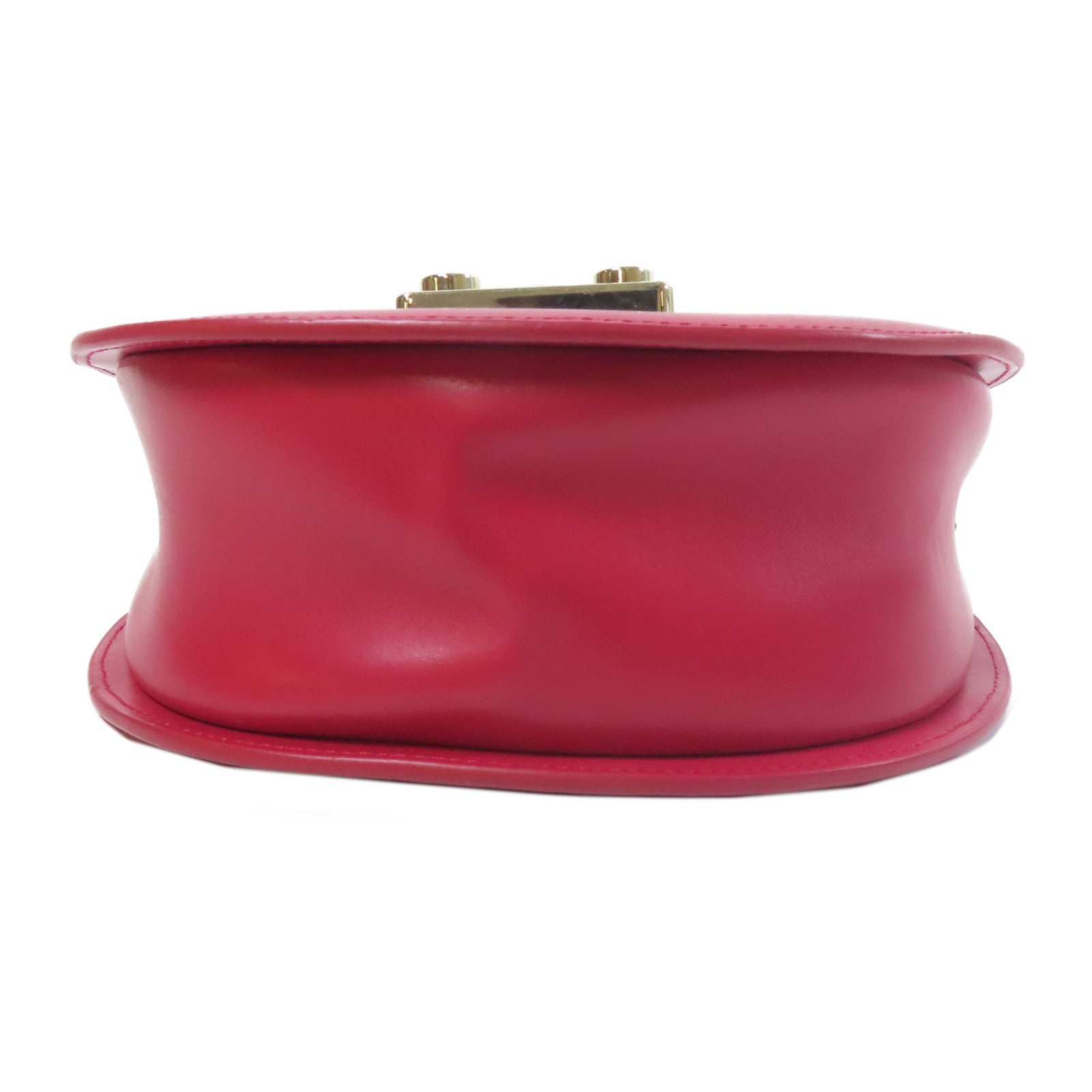 Furla 【激減優惠】牛皮皮革Shoulder Bag金扣鏈帶肩背袋紅色