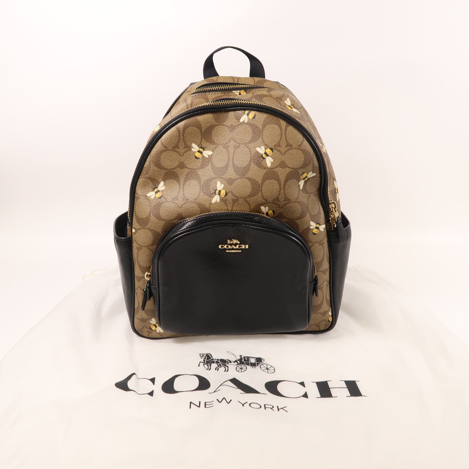 COACH 塗層帆布Backpack金扣背包