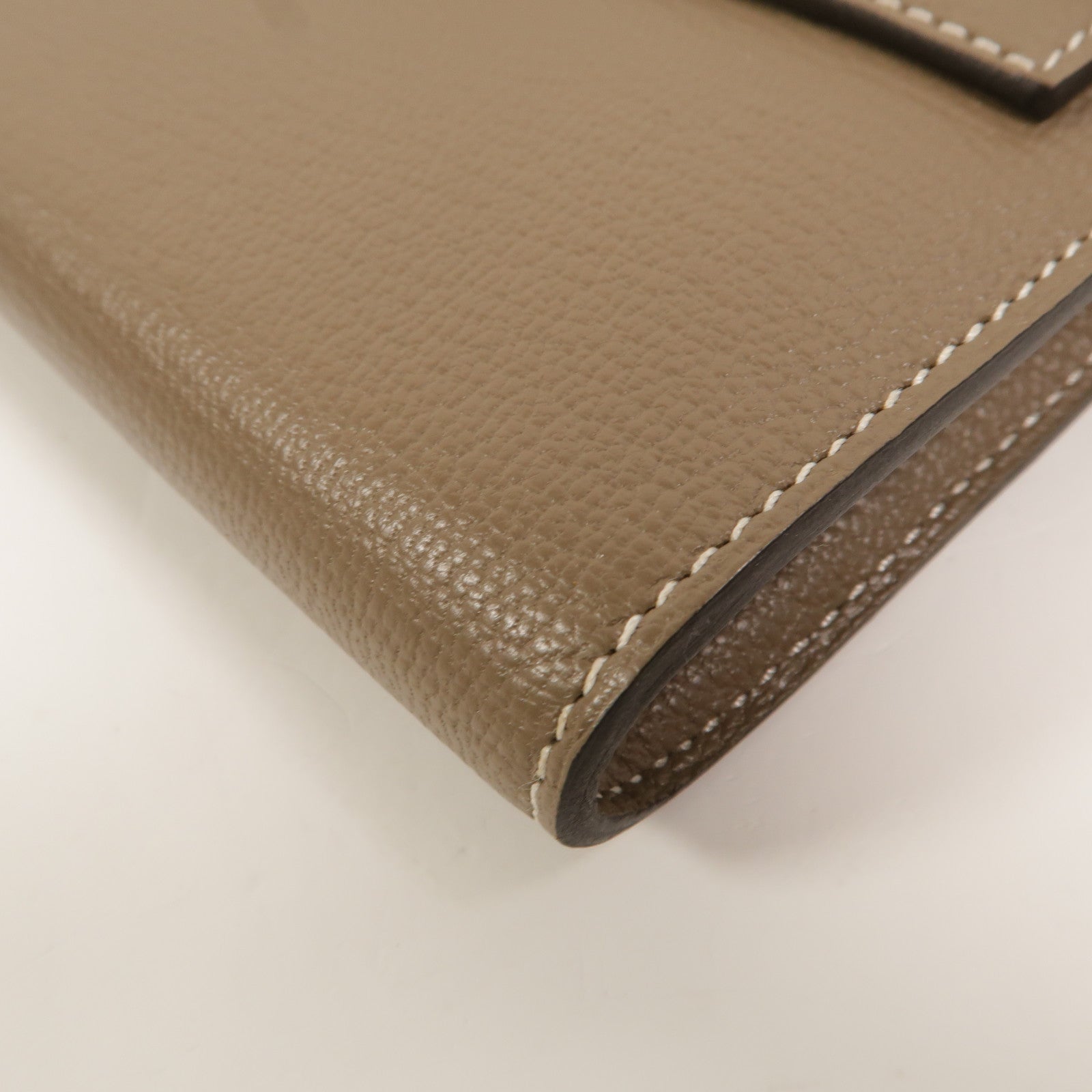 HERMES Chevre皮革Kelly Wallet長錢包Etoupe