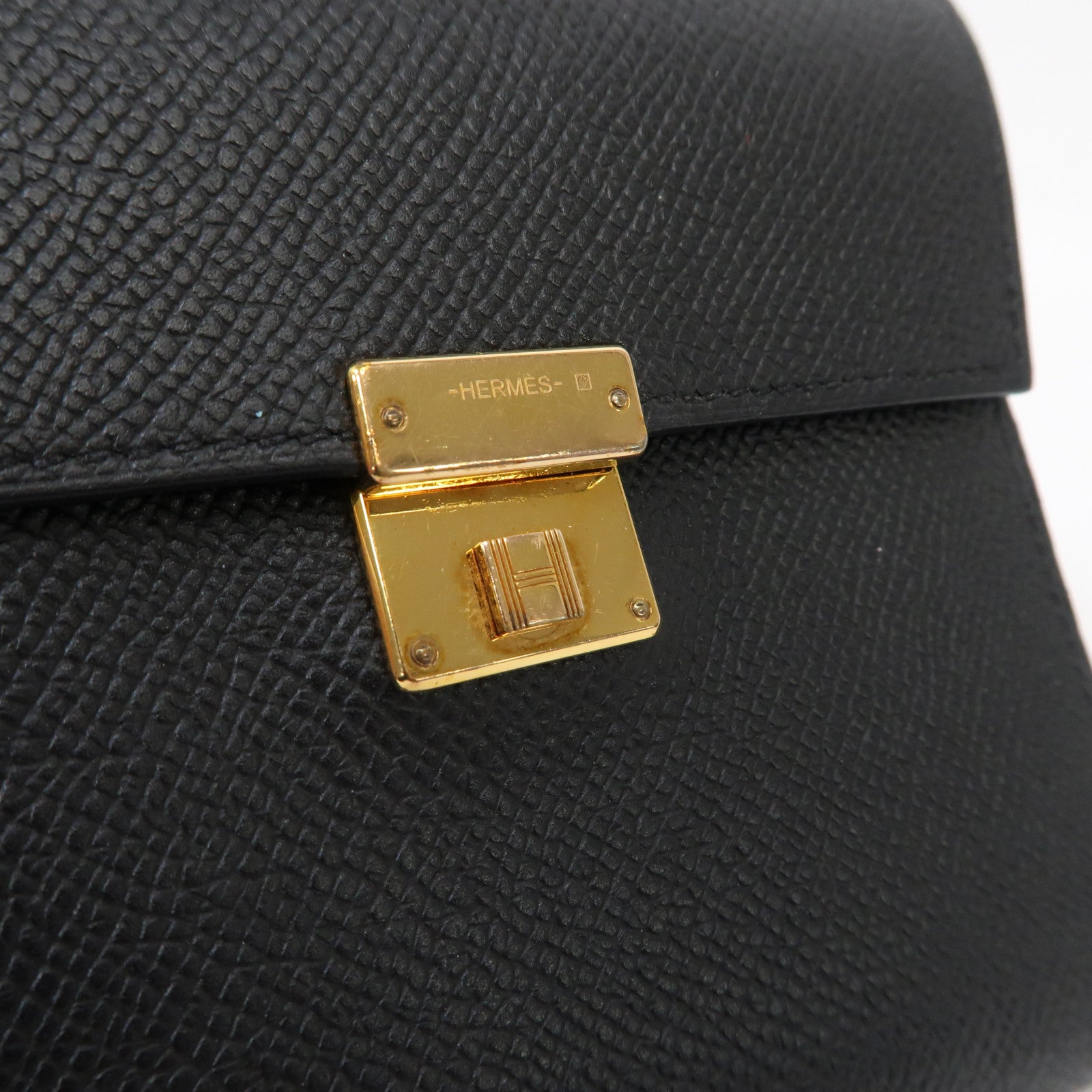 HERMES Epsom皮革Clic 12 Wallet金扣錢包黑色