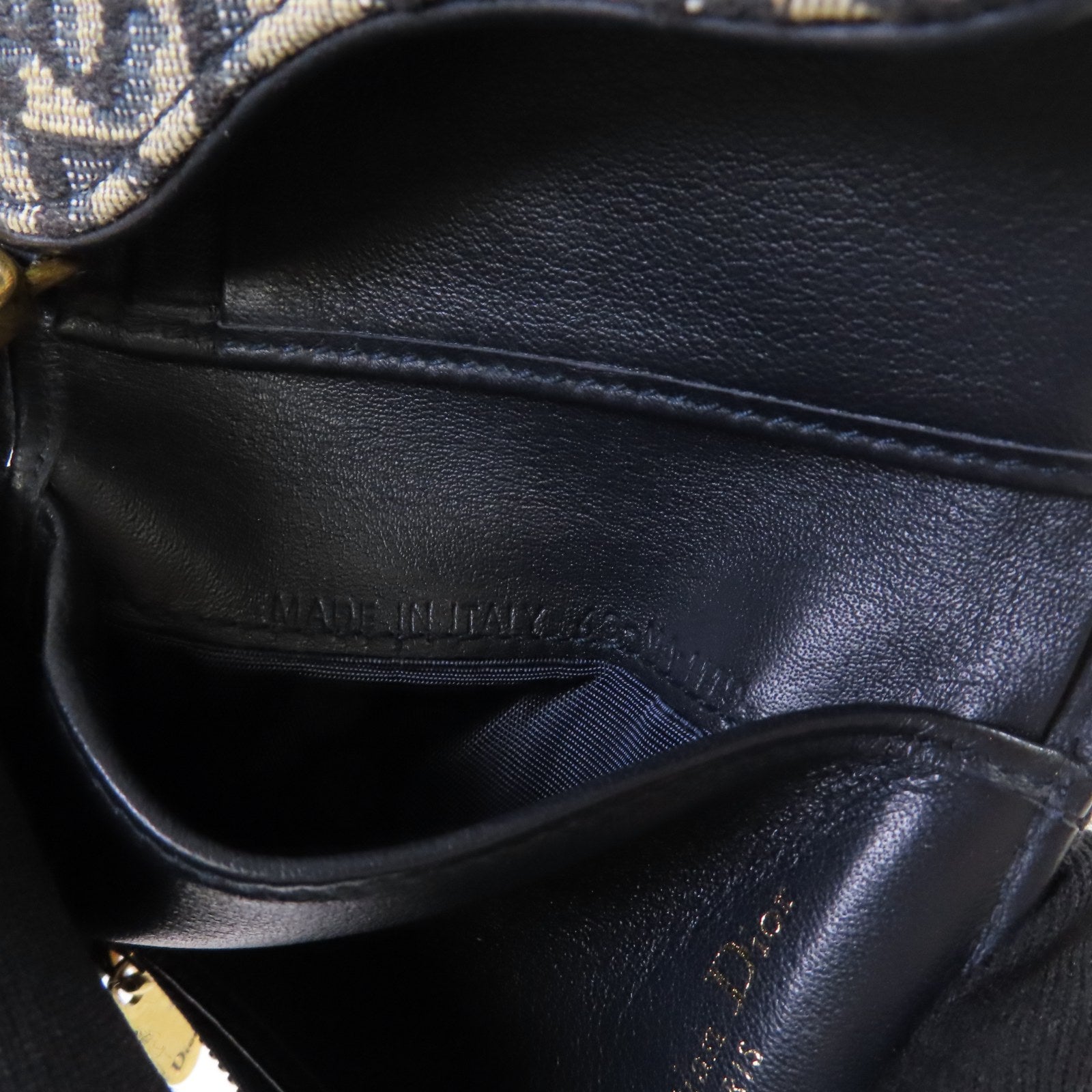 Dior Oblique帆布Short Wallet金扣短錢包藍色