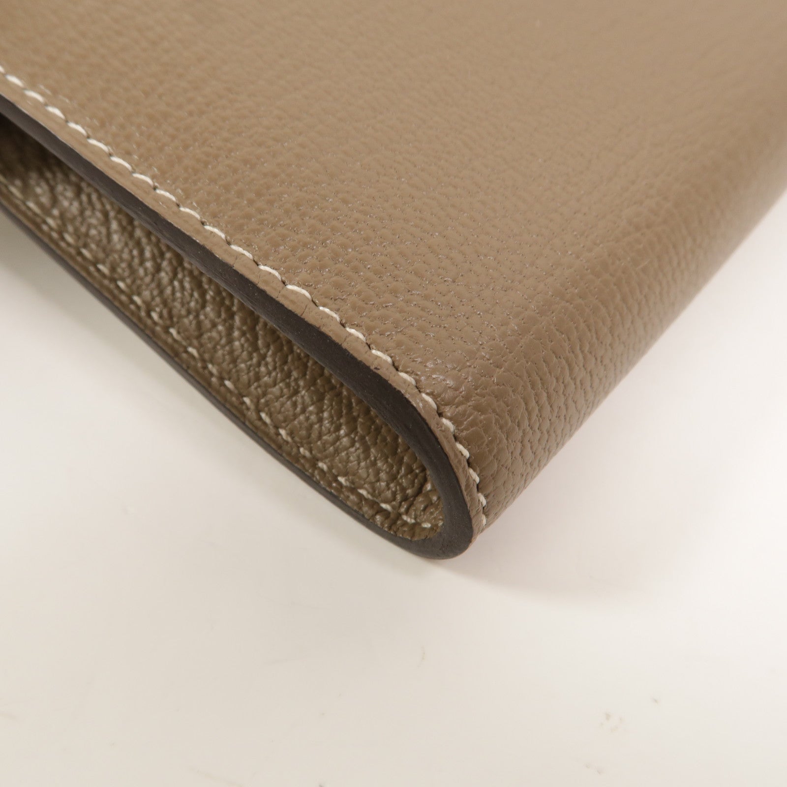 HERMES Chevre皮革Kelly Wallet長錢包Etoupe