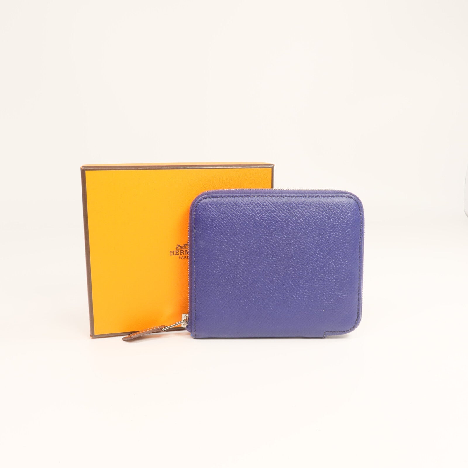 HERMES Epsom皮革Silk In Compact Wallet錢包Ultraviolet