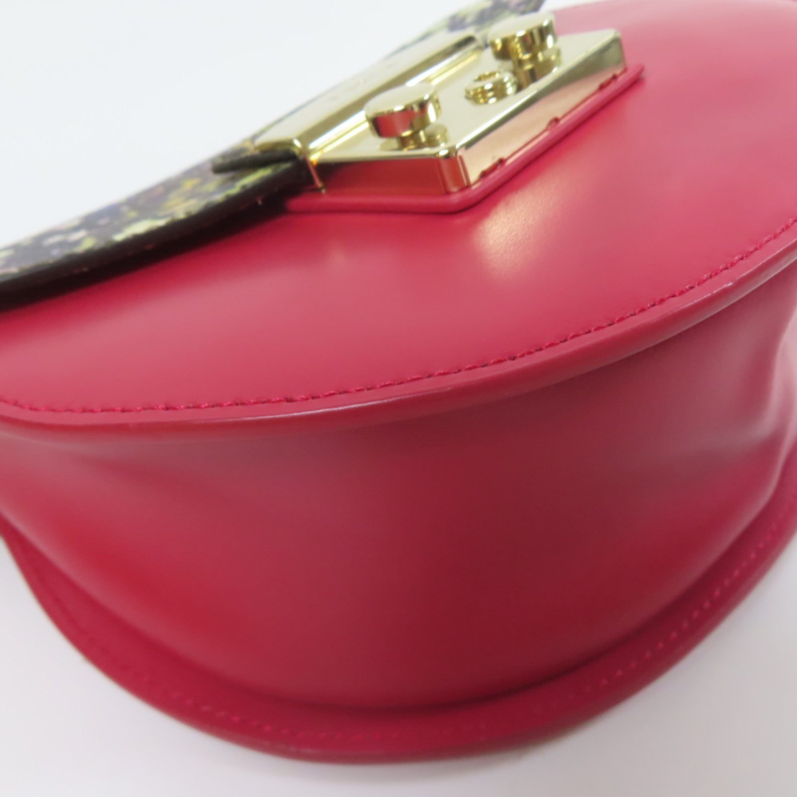 Furla 【激減優惠】牛皮皮革Shoulder Bag金扣鏈帶肩背袋紅色