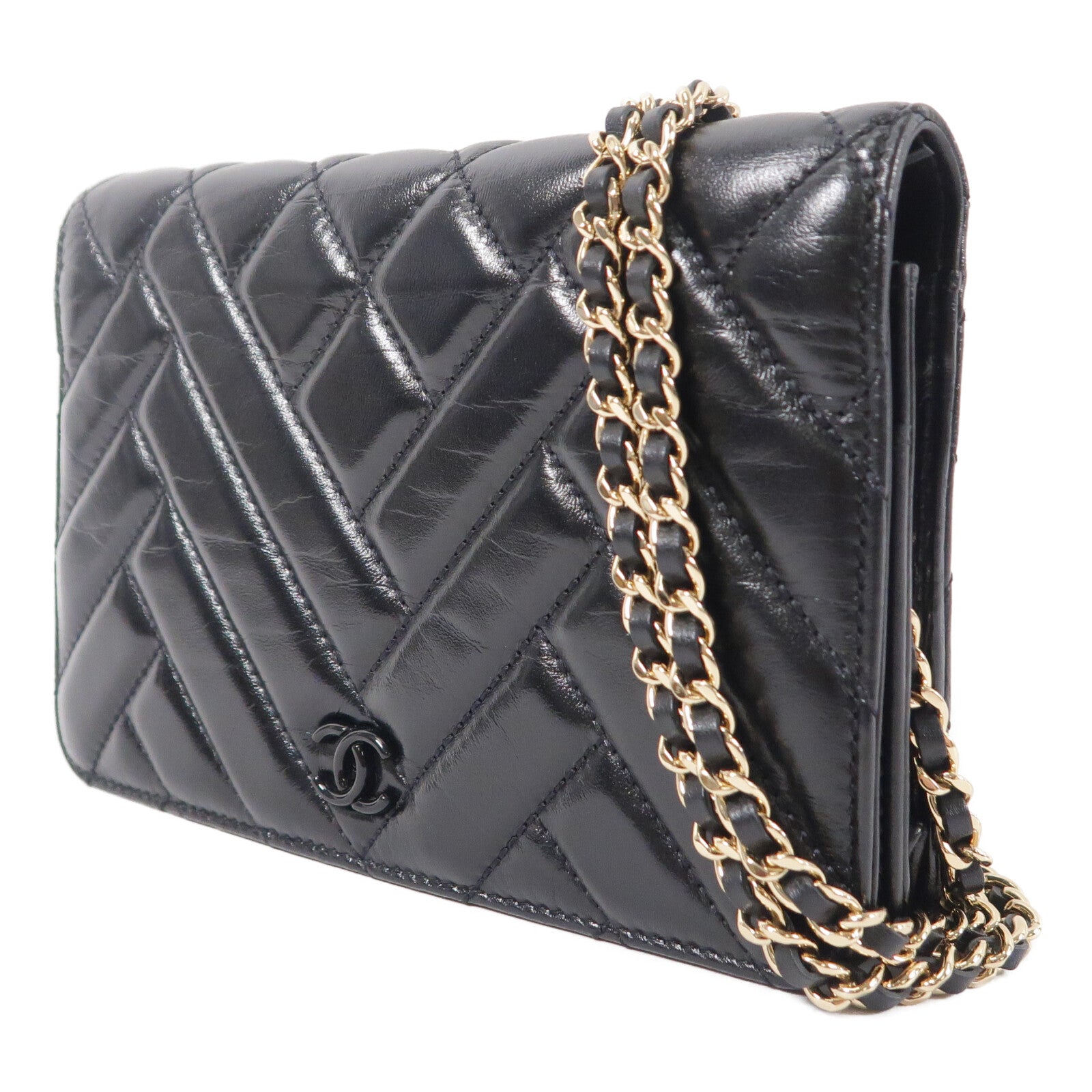 CHANEL 羊皮皮革WOC Wallet On Chain鏈帶肩背袋