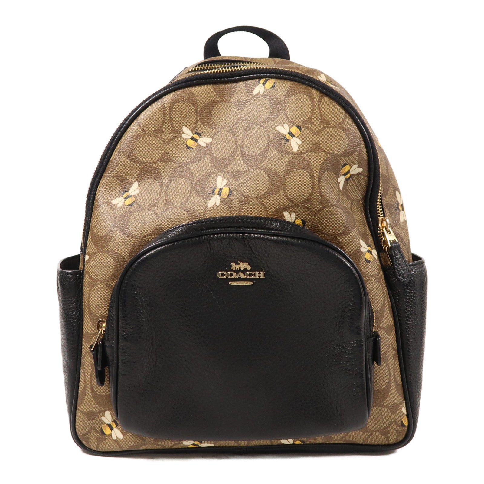 COACH 塗層帆布Backpack金扣背包