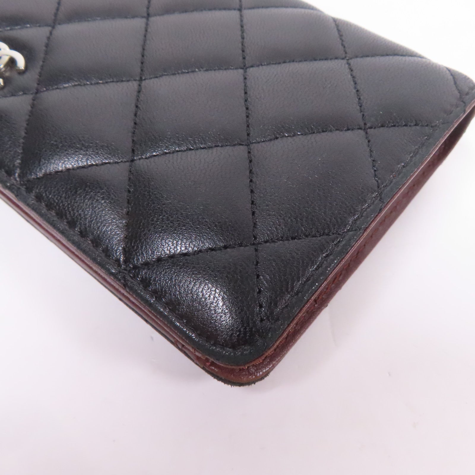 CHANEL CC SHW Long Wallet Lambskin Leather Black