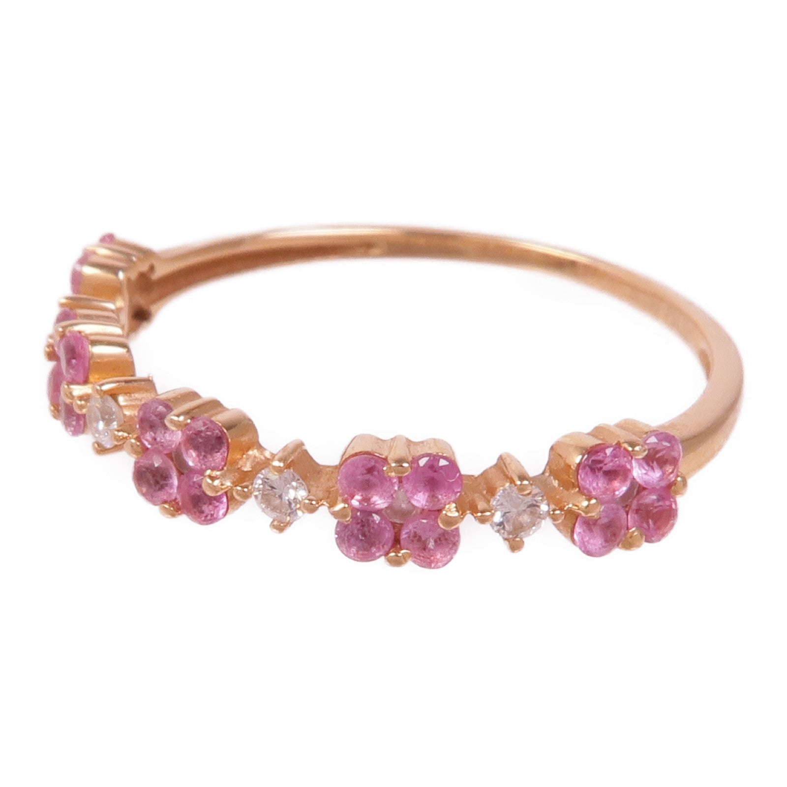 JEWELRY 【激減優惠】18K玫瑰金Pink Sapphire Diamond Ring粉紅藍寶石/鑽石戒指US#6.5