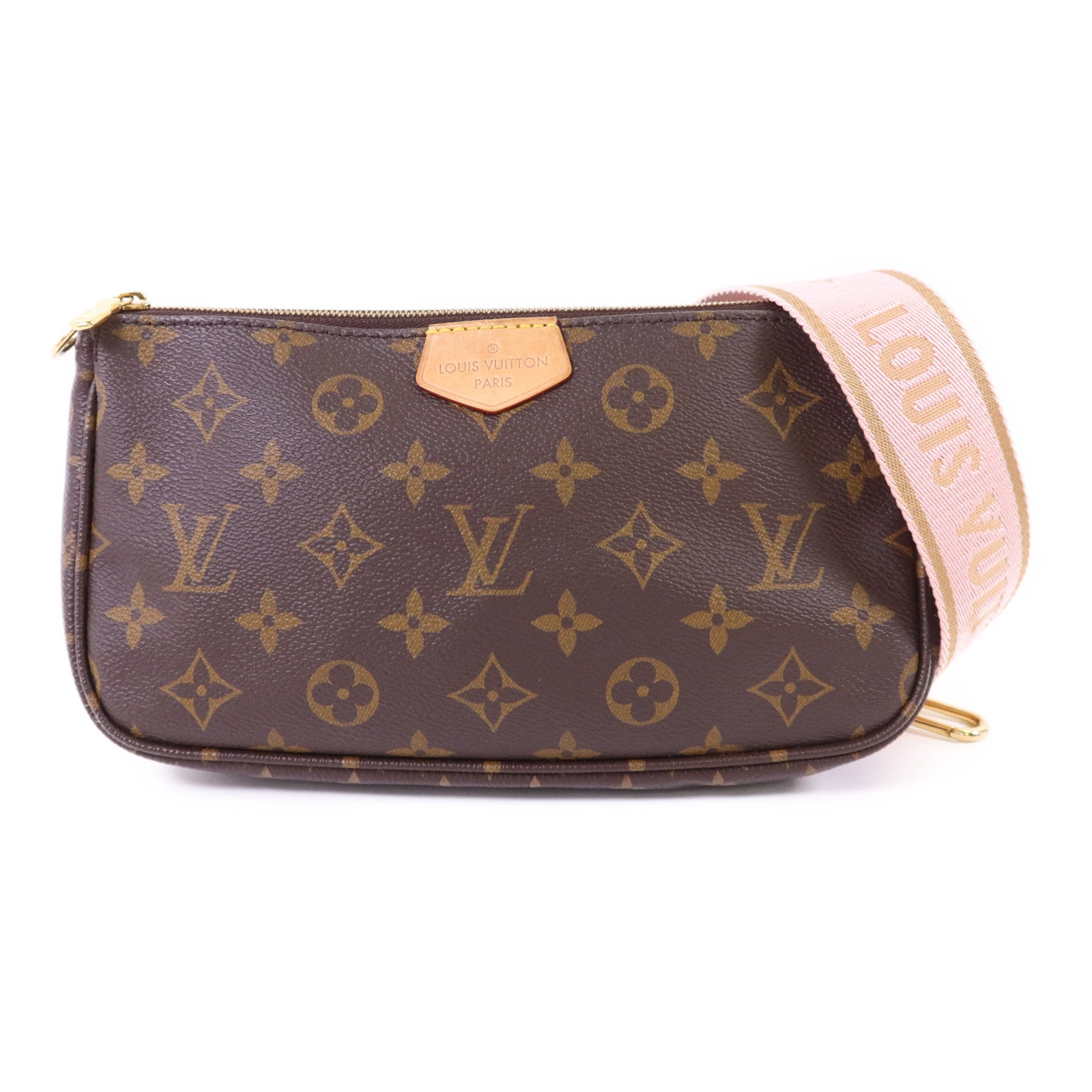 LOUIS VUITTON Monogram Multi Pochette Accessories金扣鏈帶手挽肩背兩用袋