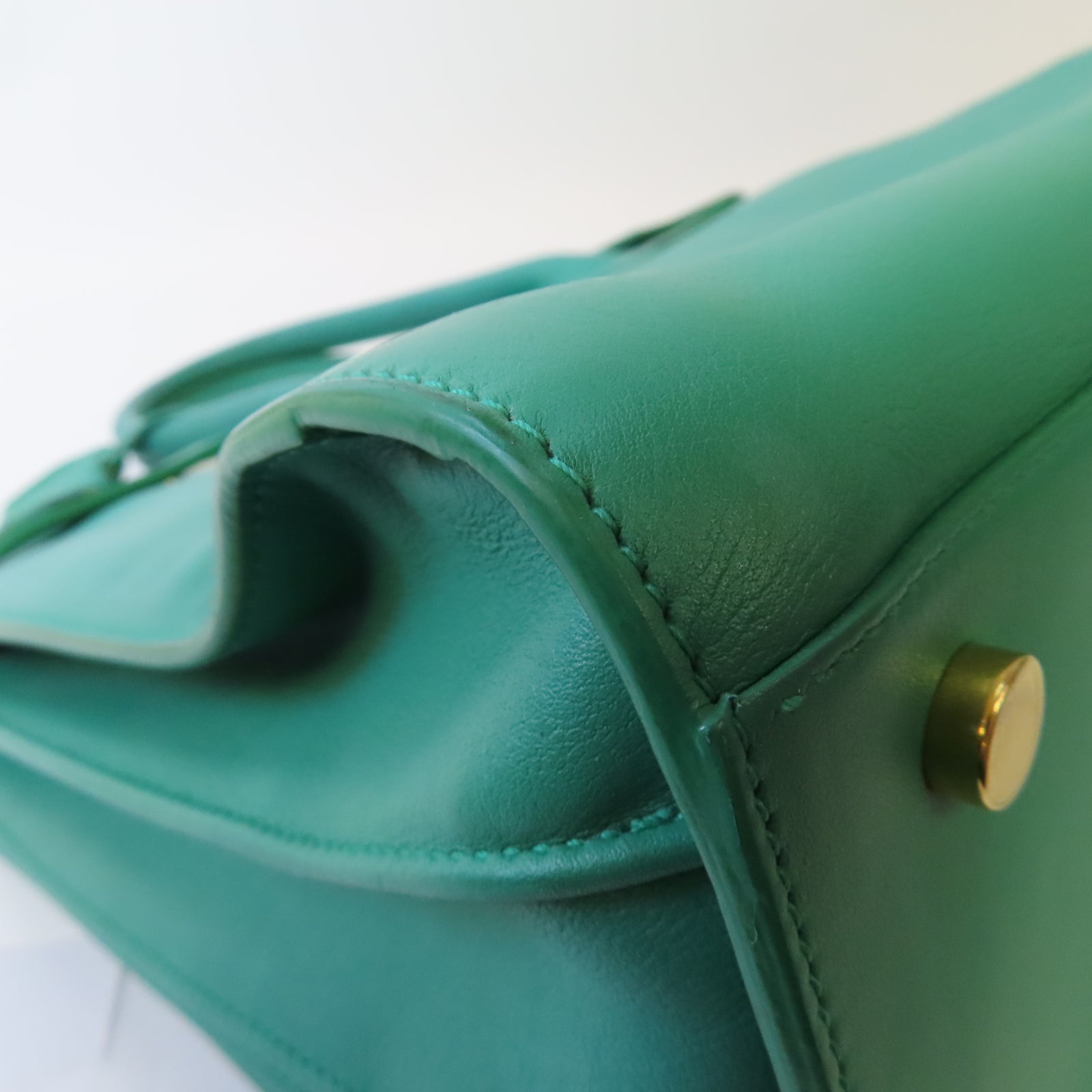 SAINT LAURENT 【激減優惠】牛皮皮革Sac De Jour Bag金扣手挽肩背兩用袋綠色