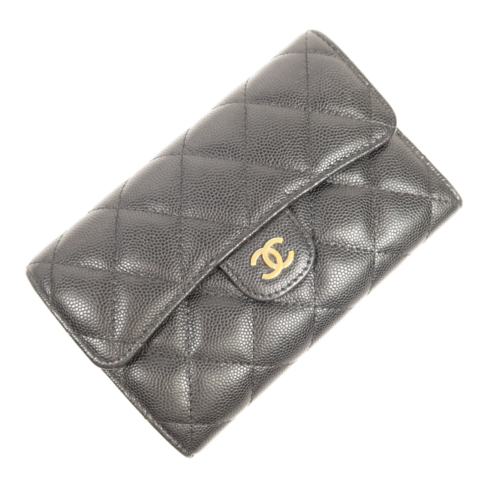 CHANEL 牛皮皮革Wallet金扣錢包