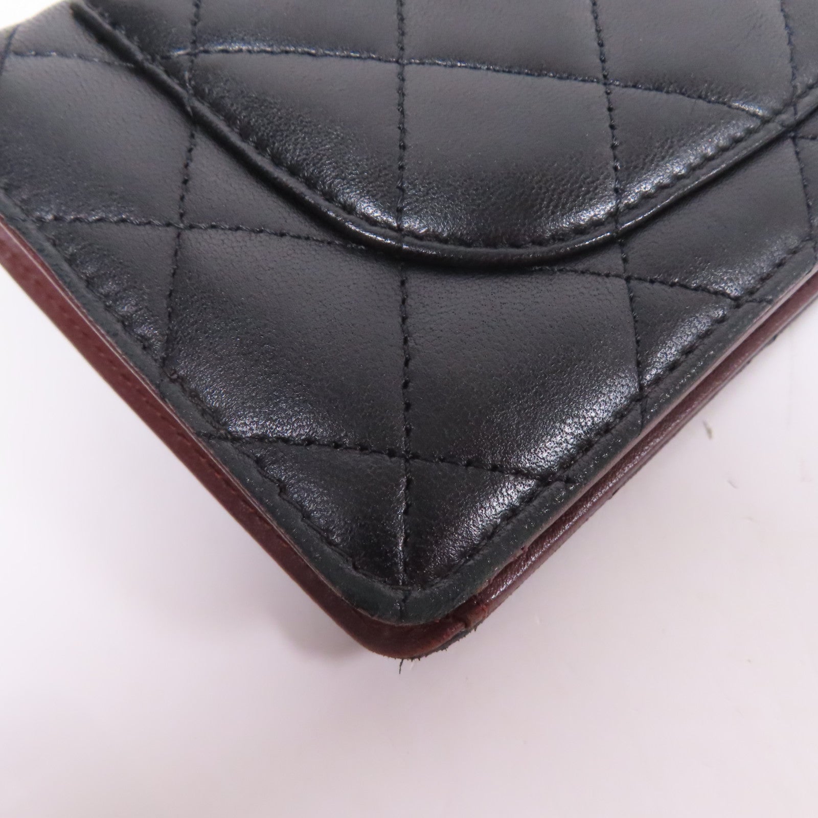CHANEL CC SHW Long Wallet Lambskin Leather Black