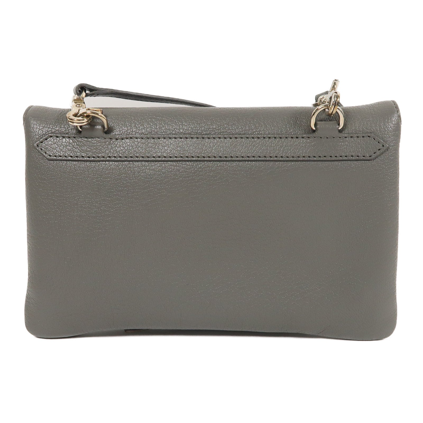 BALENCIAGA 牛皮皮革Shoulder Bag銀扣肩背袋灰色
