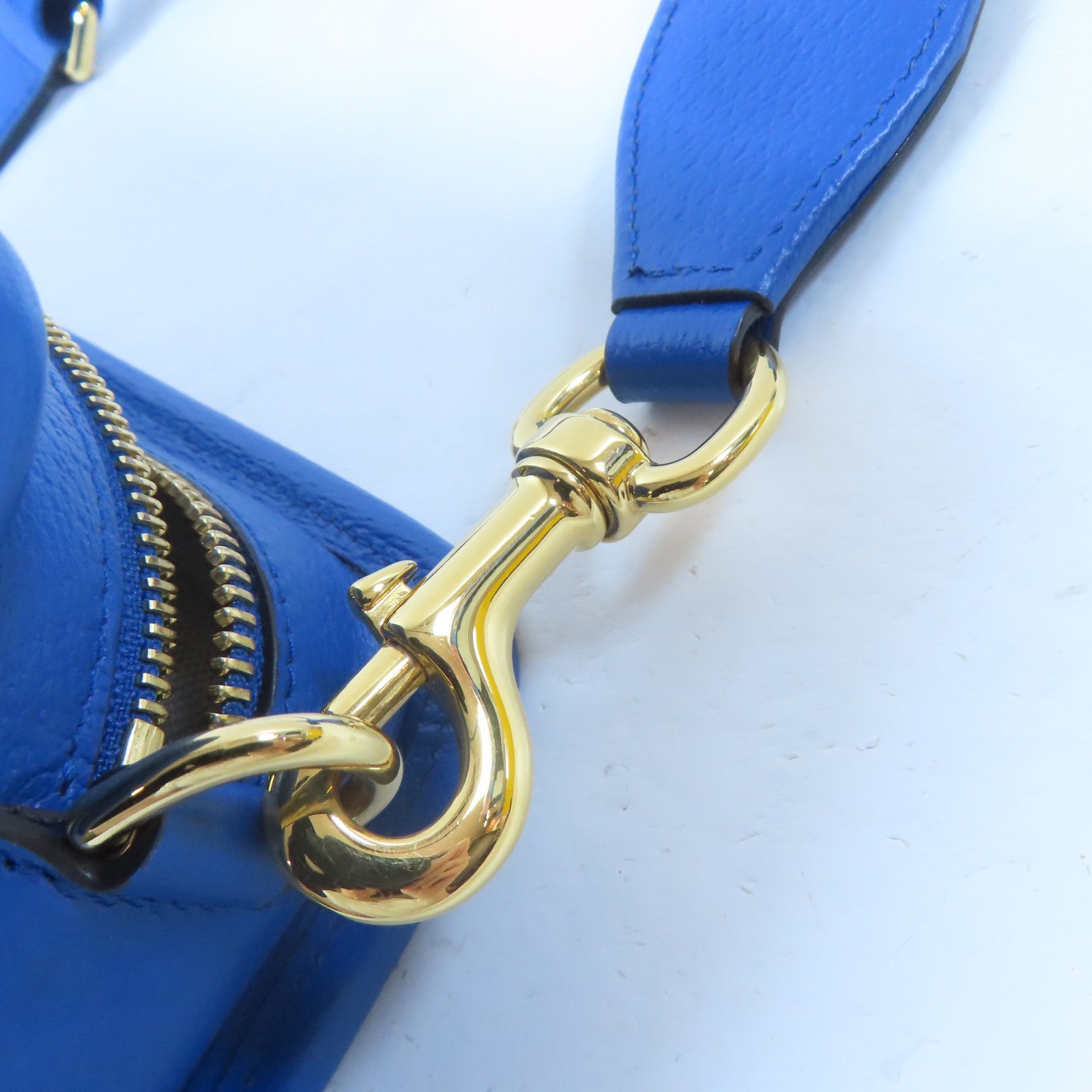 GUCCI 【激減優惠】塗層帆布Shoulder Bag金扣肩背袋啡色/藍色